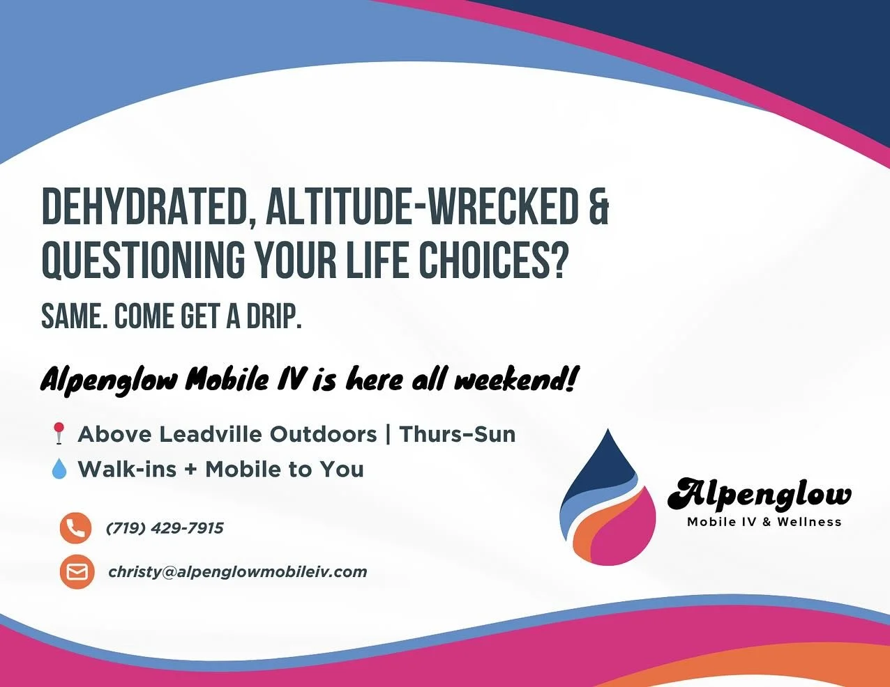 LT100 survival kit: Legs, lungs&hellip;and pre-race IV drip. Come see us @alpenglowmobileiv before you toe the line-because hydration is FASTER THAN HOPE. And when you&rsquo;re done dragging your body across 104 miles of pain and glory? We&rsquo;ll b