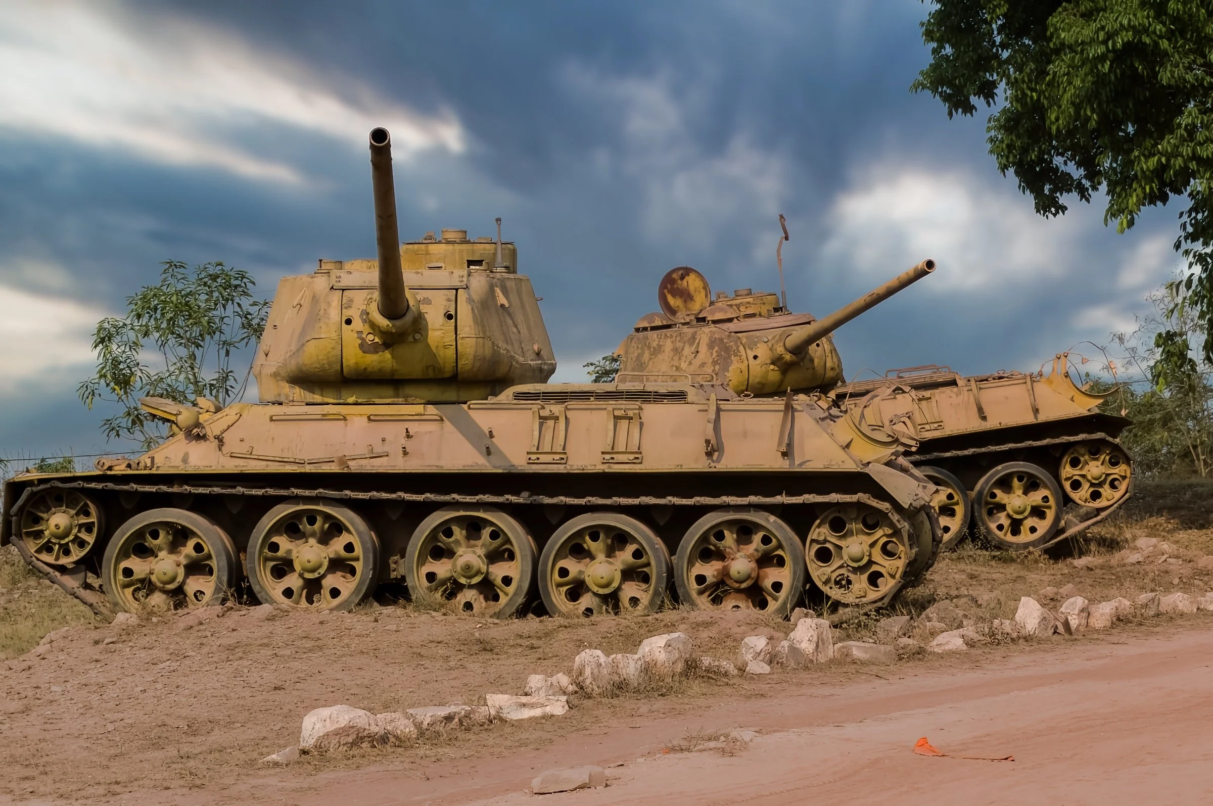 Abandoned Soviet era T34 Tanks 