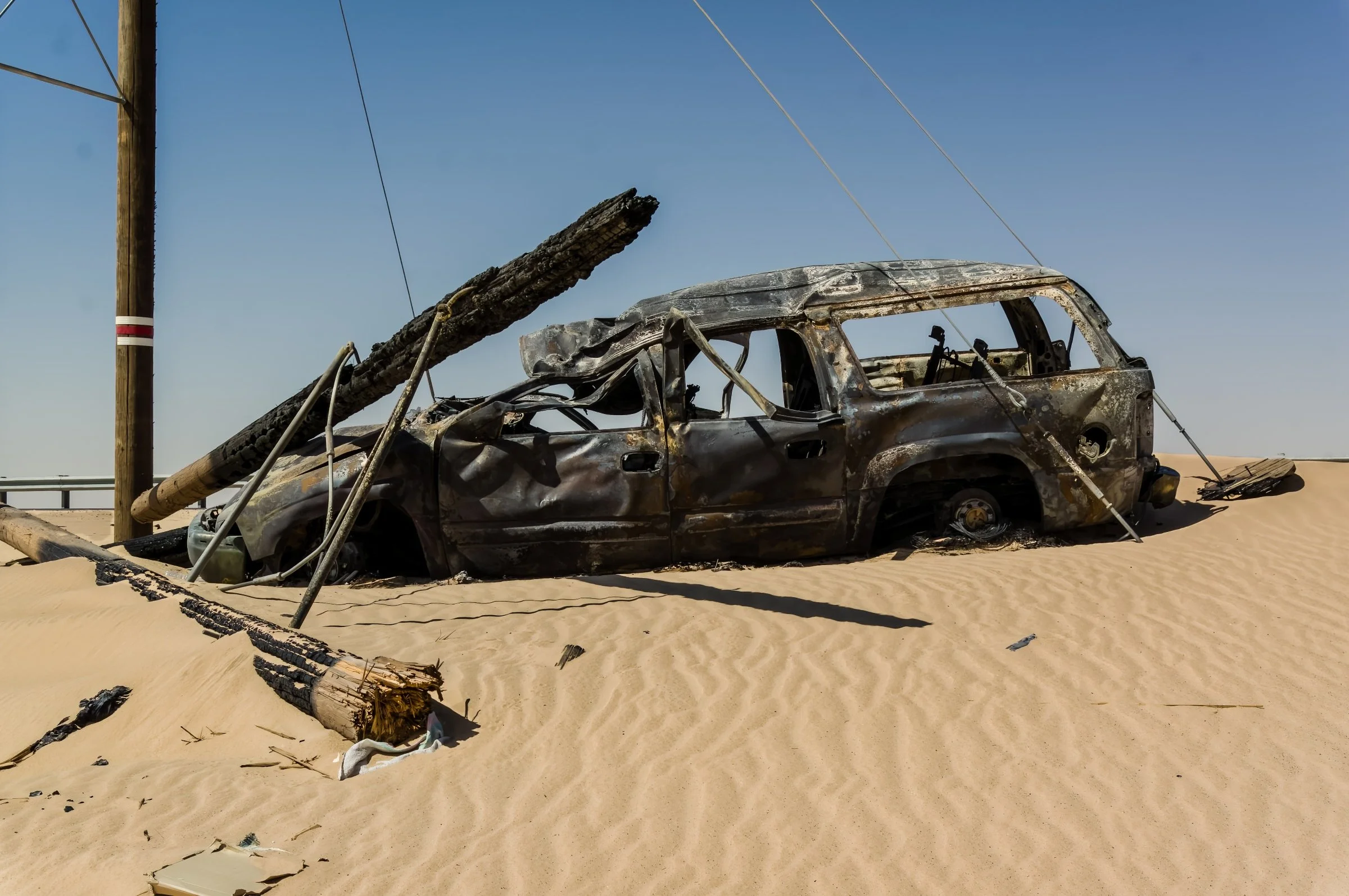 Desert Roadside Car Accident