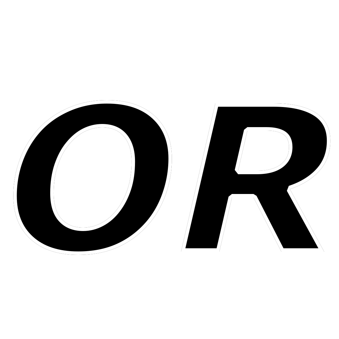 Neon sign displaying the word 'OP' in large, white-outlined letters on a black background.