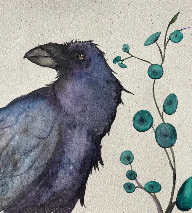Raven with Vine