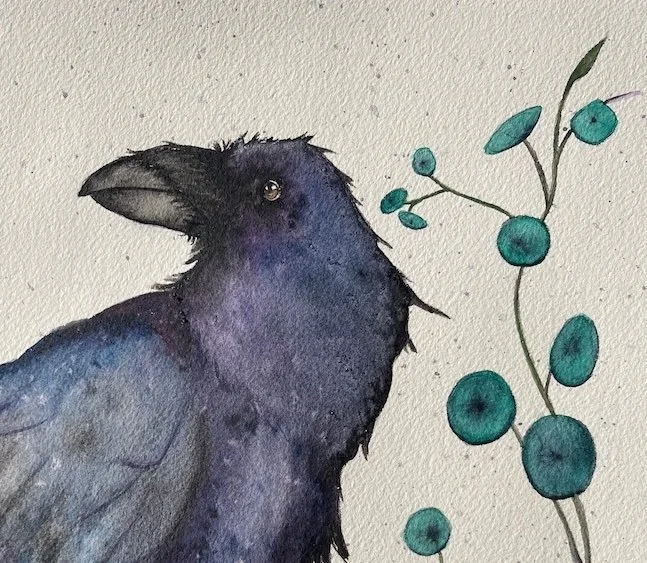 Raven with Vine