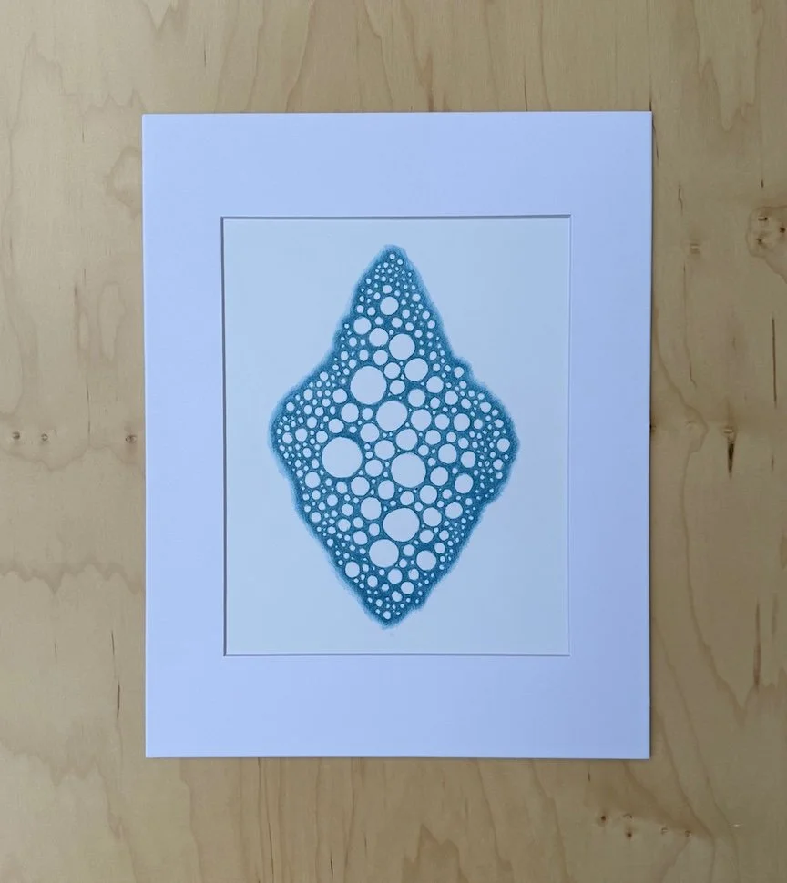 Bubbled-Form-in-Cerulean-Matted-Watercolor-Print-Monica-Adams-Art.jpeg