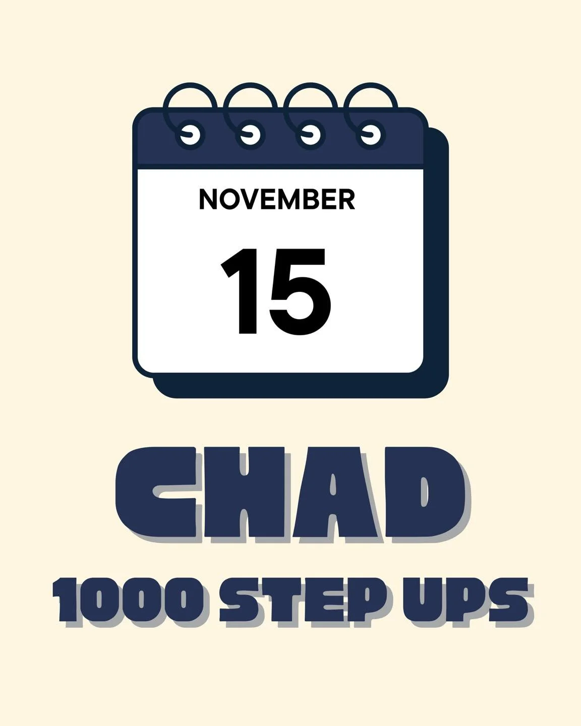 On November 15th, we honor Navy SEAL Senior Chief Chad Wilkinson, who died by suicide in 2018 after suffering from traumatic brain injuries, blast-wave injuries, and PTSD during two decades of deployment. 
We are doing this workout in his memory and 