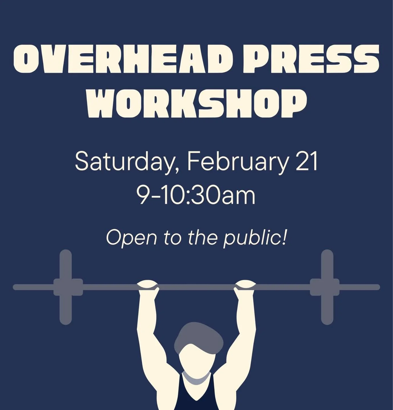 Looking to improve your overhead press? Come to our workshop on February 21st! 
Workshop is open to the greater Oconomowoc community, so bring a friend! 

#functionalmovement #lakecountry #lakecountrywi #oconcrossfit #gym #CrossFitCommunity #CrossFit