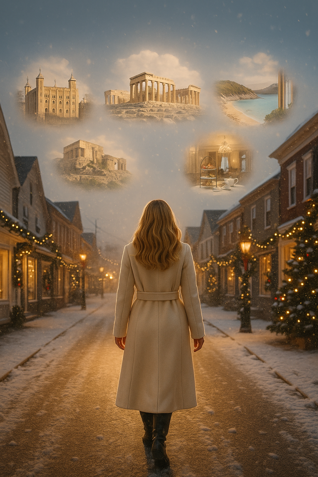 Reflective winter scene symbolizing holiday nights and favorite travel memories — perfect for end-of-year travel reflection and planning