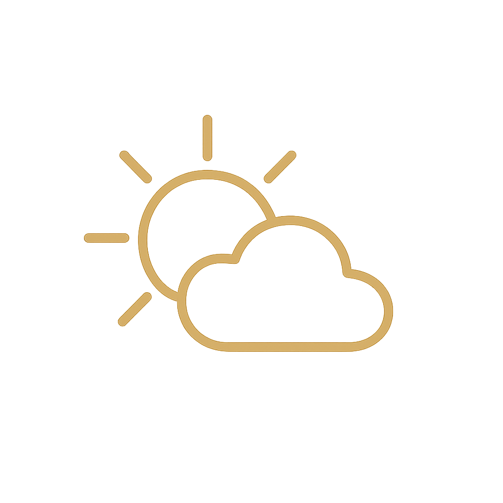 Icon of a sun and a cloud, representing partly cloudy weather.
