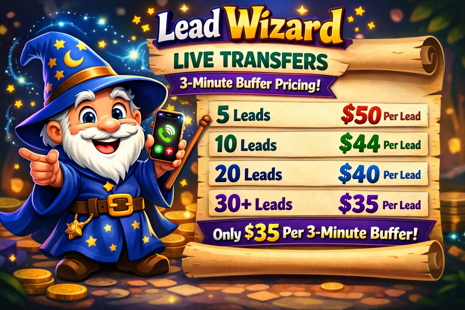 LIVE TRANSFERS 3 MIN BUFFER  (DO NOT ORDER THROUGH WEBSITE)