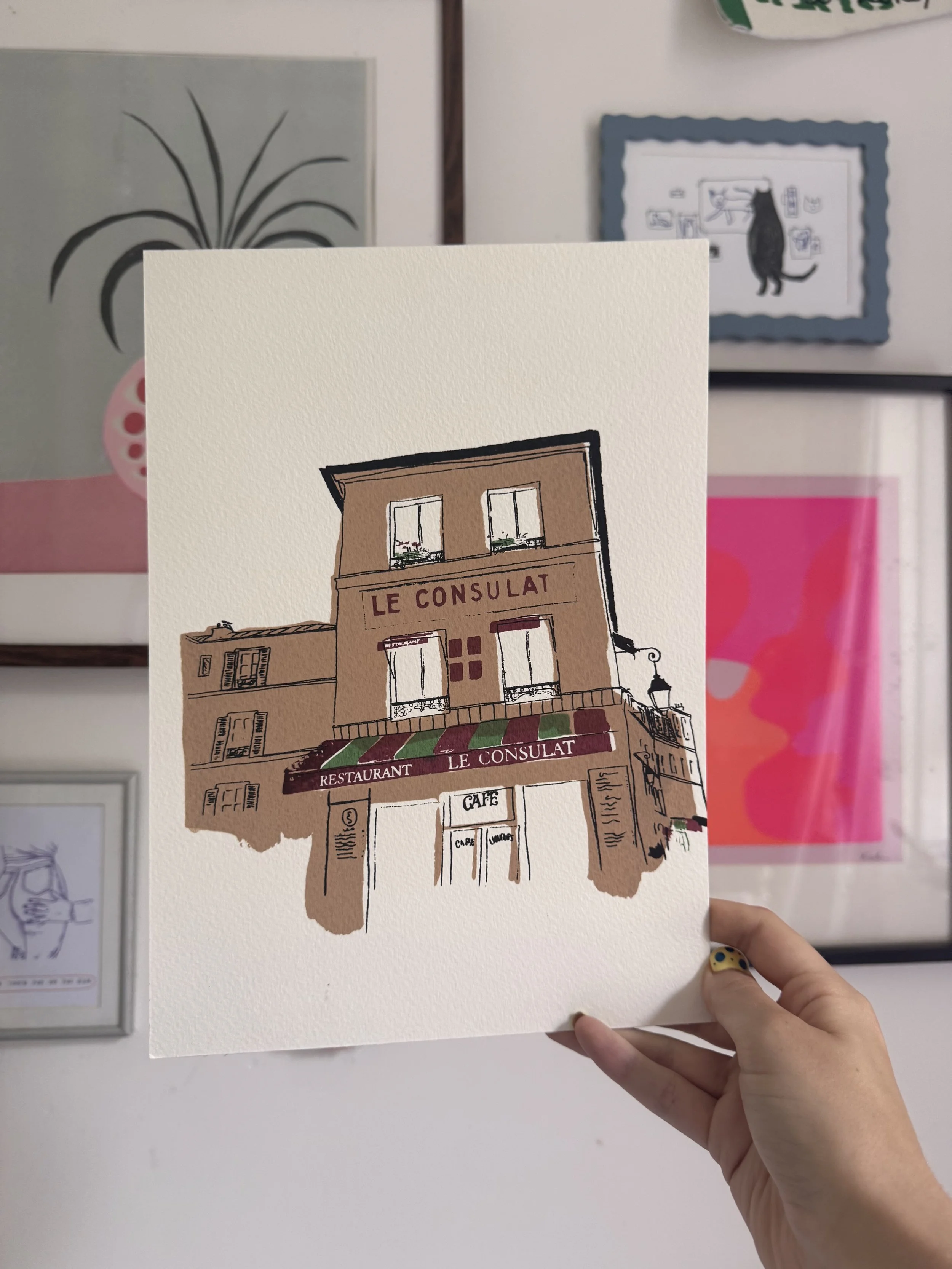 4-colour screen print of Paris, France.