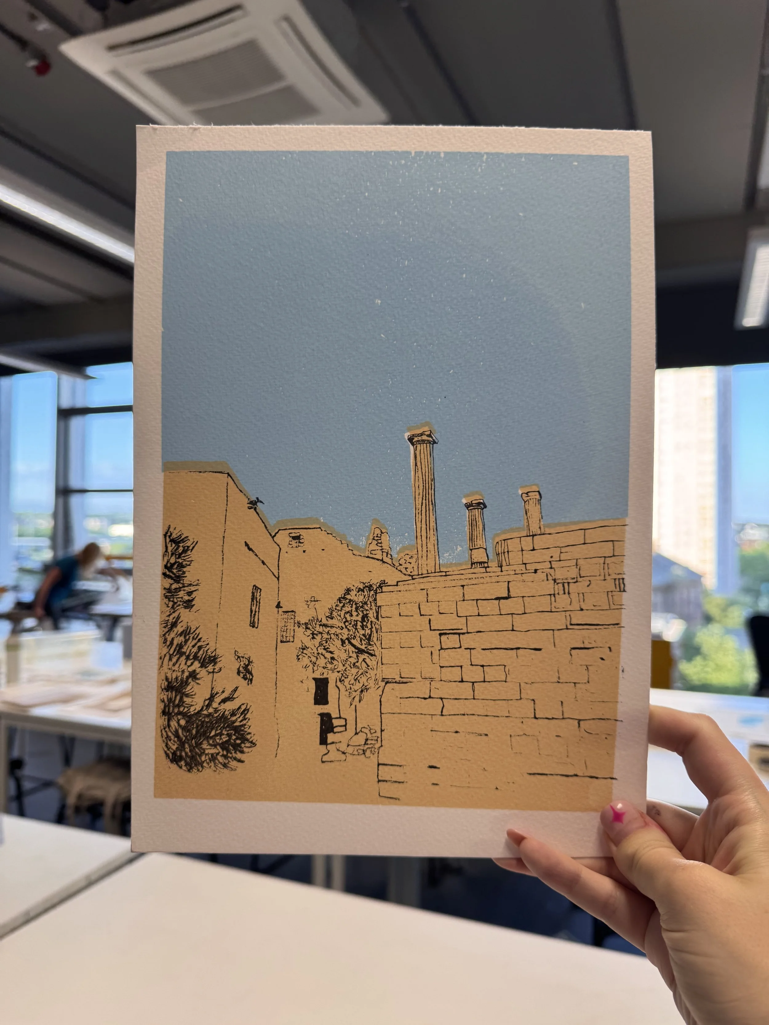 3-colour screen print