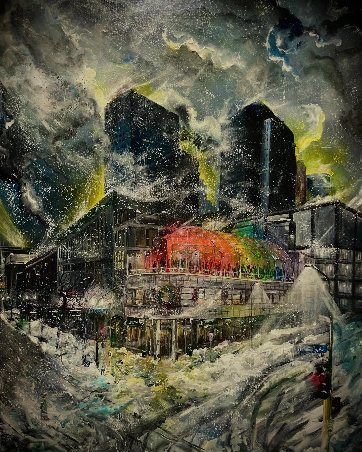 Just revised this piece to hang in the Pride month art show at the Great hall which I also curated and hung. &ldquo;BLIZZARD BALL&rdquo;
30x40 Acrylic and ink on Canvas
$1500.00 or best offer
20% will be donated to the Minneapolis Charity Avenues for
