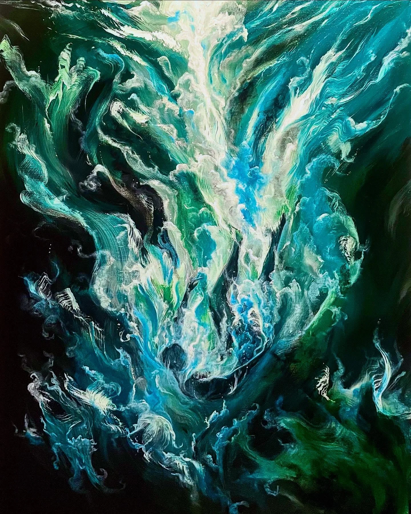 &quot;The Decision&quot;
25&quot;x35&quot; 
Acrylic on canvas. 
The last few months have been such a struggle. I've drawn this piece for weeks. Sketched it out. That feeling of being thrown into something without my permission. 
I hate it- if I'm get