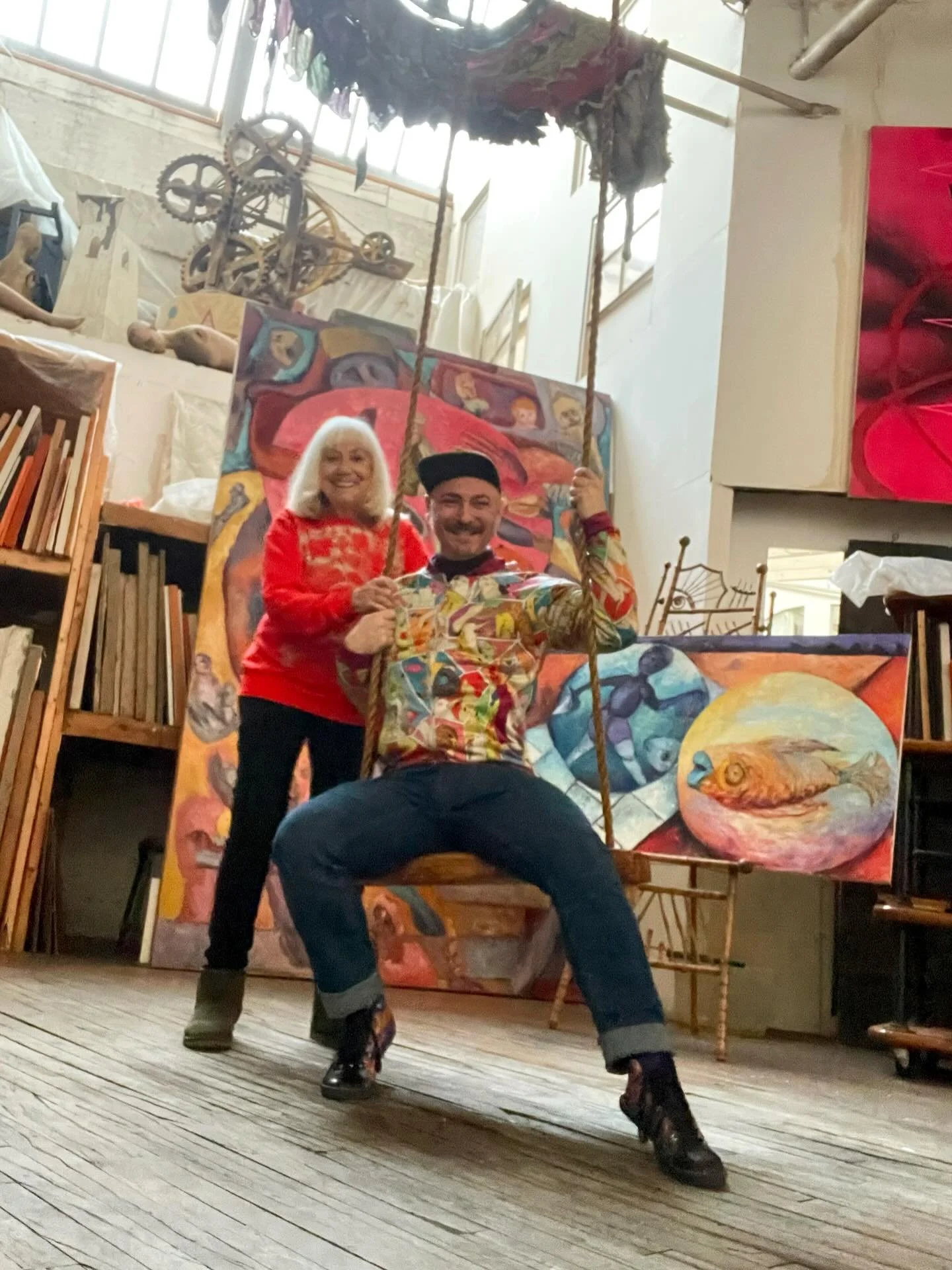 An afternoon with @nievessaah talking about art, exchanging little stories about big moments and lovely thoughts over wine in her incredible studio/home in Brooklyn. 
I think she is the most magical human. Like so many of us in the arts- she is surro