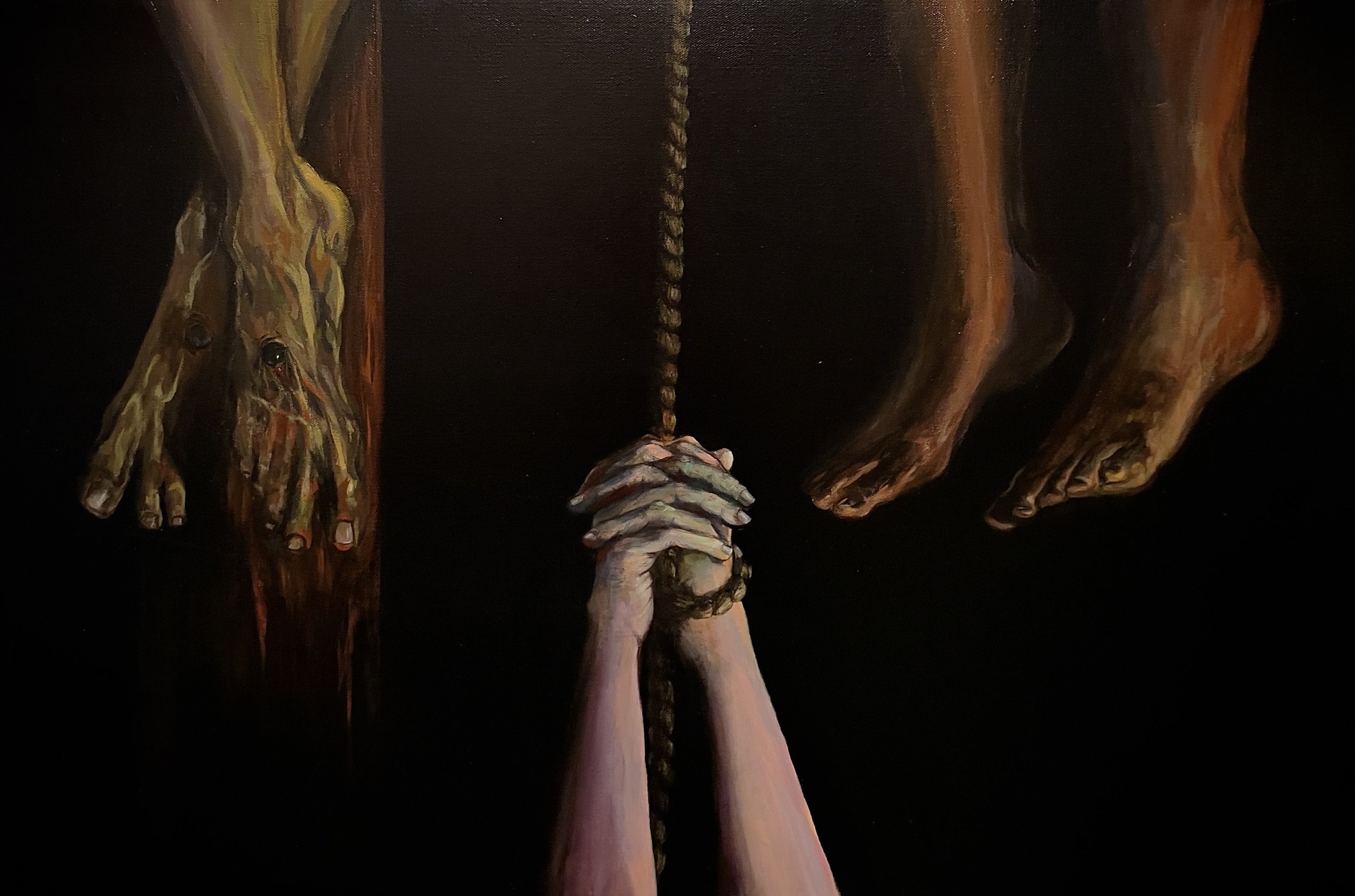 -Men Of Faith-	
Gallery Price: $1720
Bids start at $250
2024	
24x36	Acrylic	

There is a disgusting tradition of religious leaders, leading lynchings of minorities. This has been going on from thousands of years. From Jesus Christ to modern day Ameri