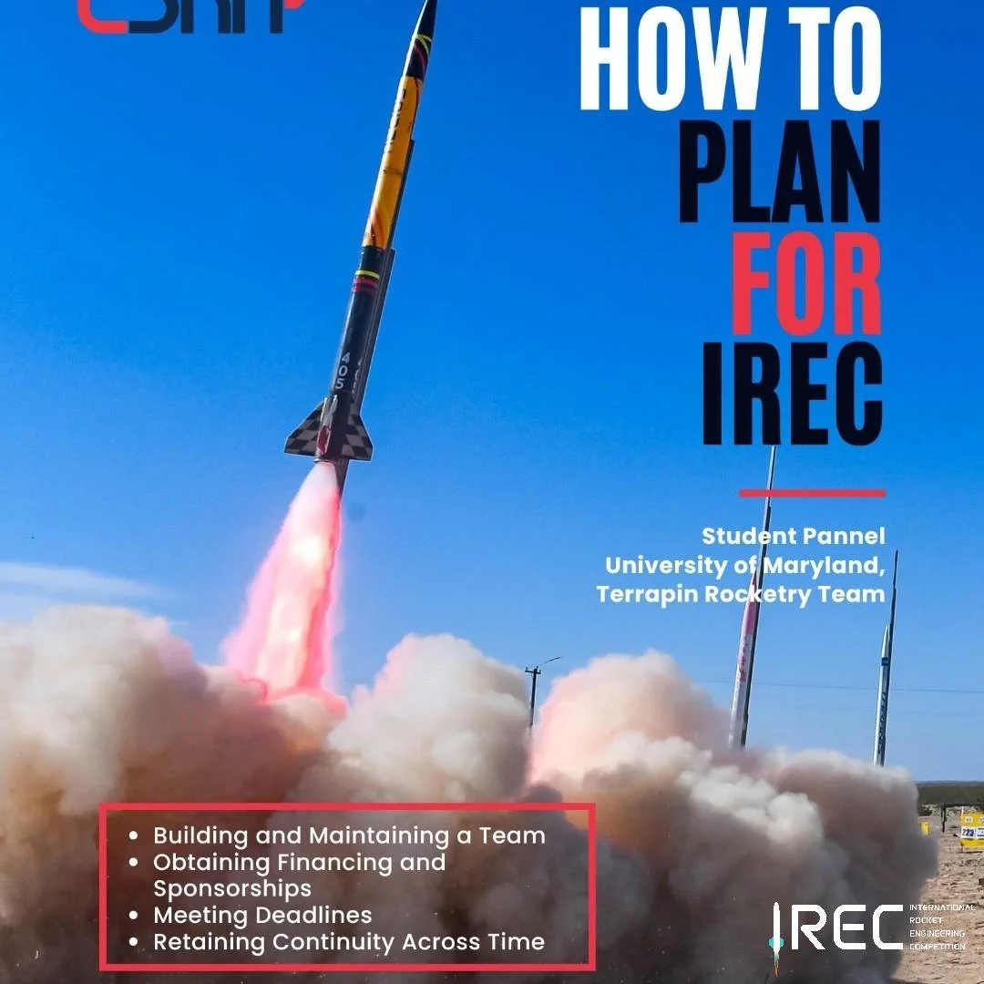Get your team ready for the 2027 International Rocket Engineering Competition (IREC)! Whether you're gearing up for your first launch or aiming to elevate your approach with expert guidance, join ESRA on August 20, 2026 at 7PM CST for a comprehensive