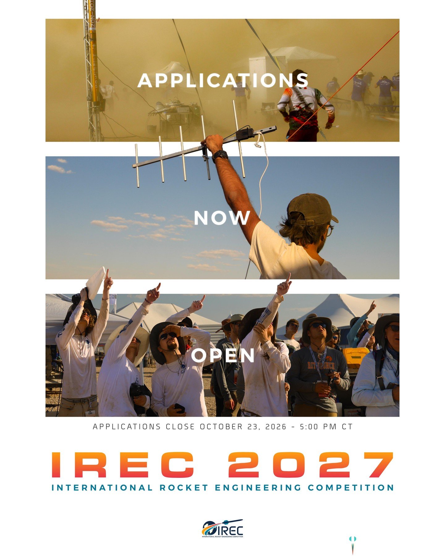 Sorry for the delay&mdash;applications for the 2027 IREC are now open on the ESRA website and accepting submissions. Download the 2027 IREC Team Application Template to gather the required data before completing the submission form. The template is a
