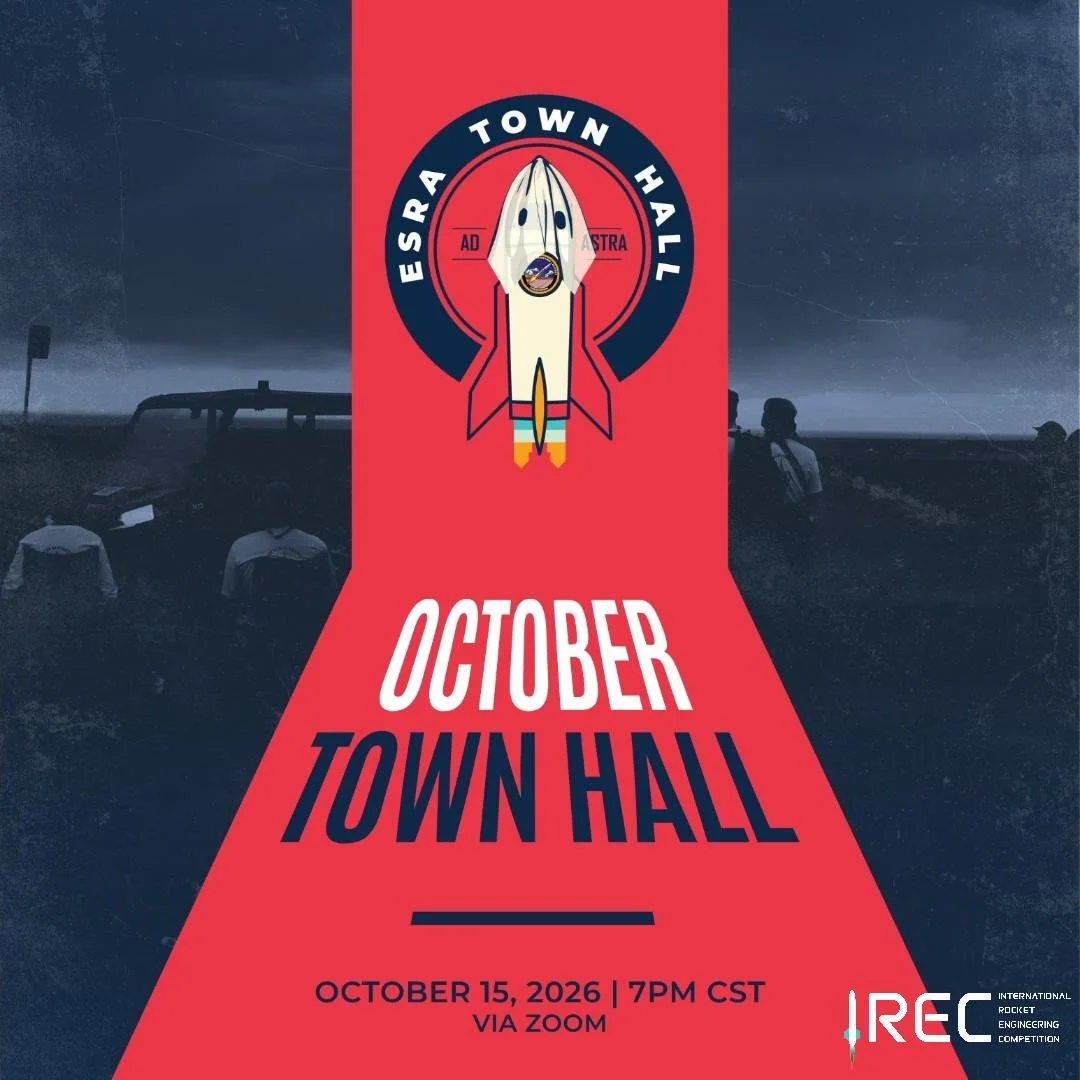 Rocketeers: don't forget to join the ESRA staff for the 2027 IREC October Town Hall. Bring your final questions about the application and process, and get clarity.  Submit your initial application early, then adjust after the Town Hall if needed&mdas