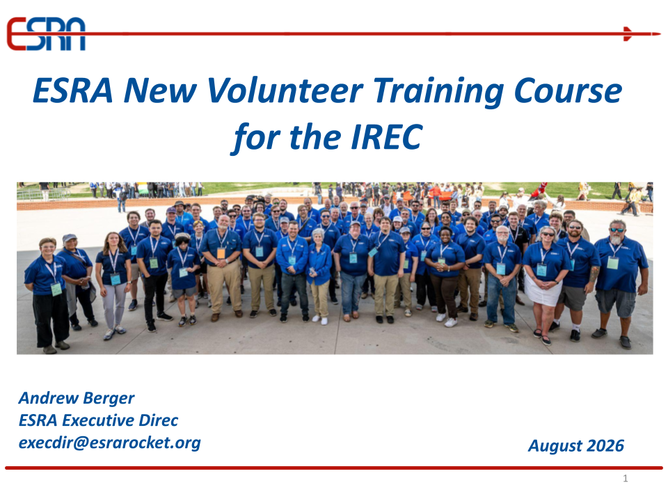 ESRA New Volunteer Training Course