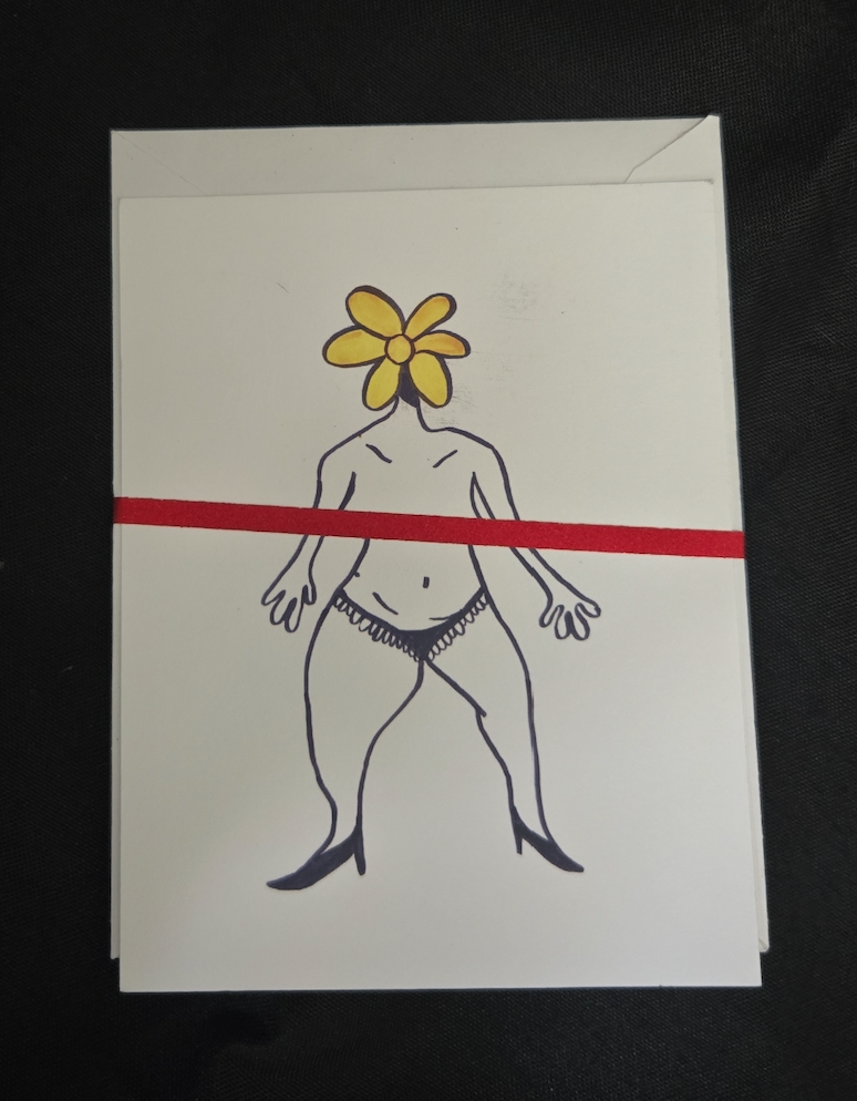 Just a Head Flower Diva Postcard