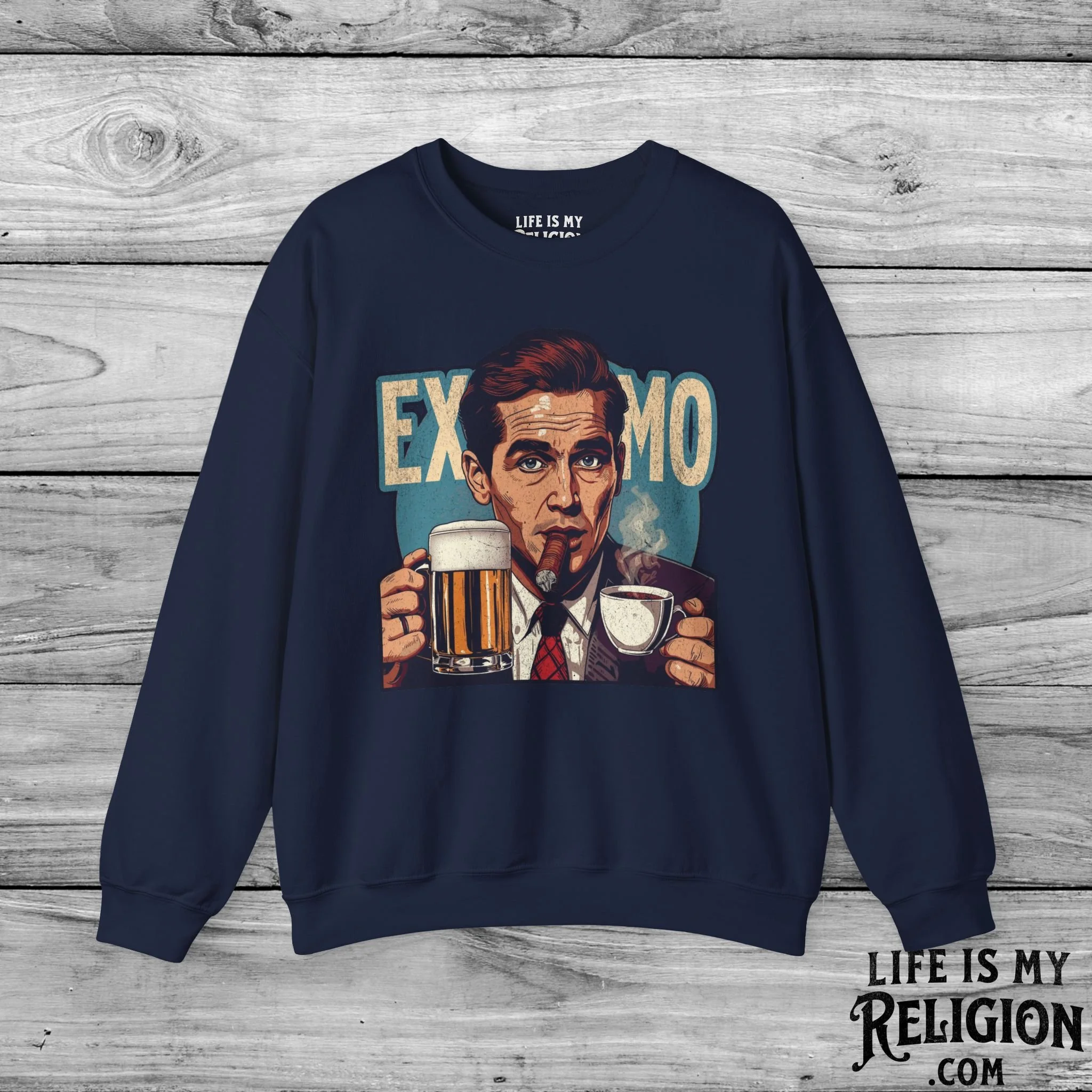 Ex-Mo Man Enjoying One of Each - Crewneck Sweatshirt