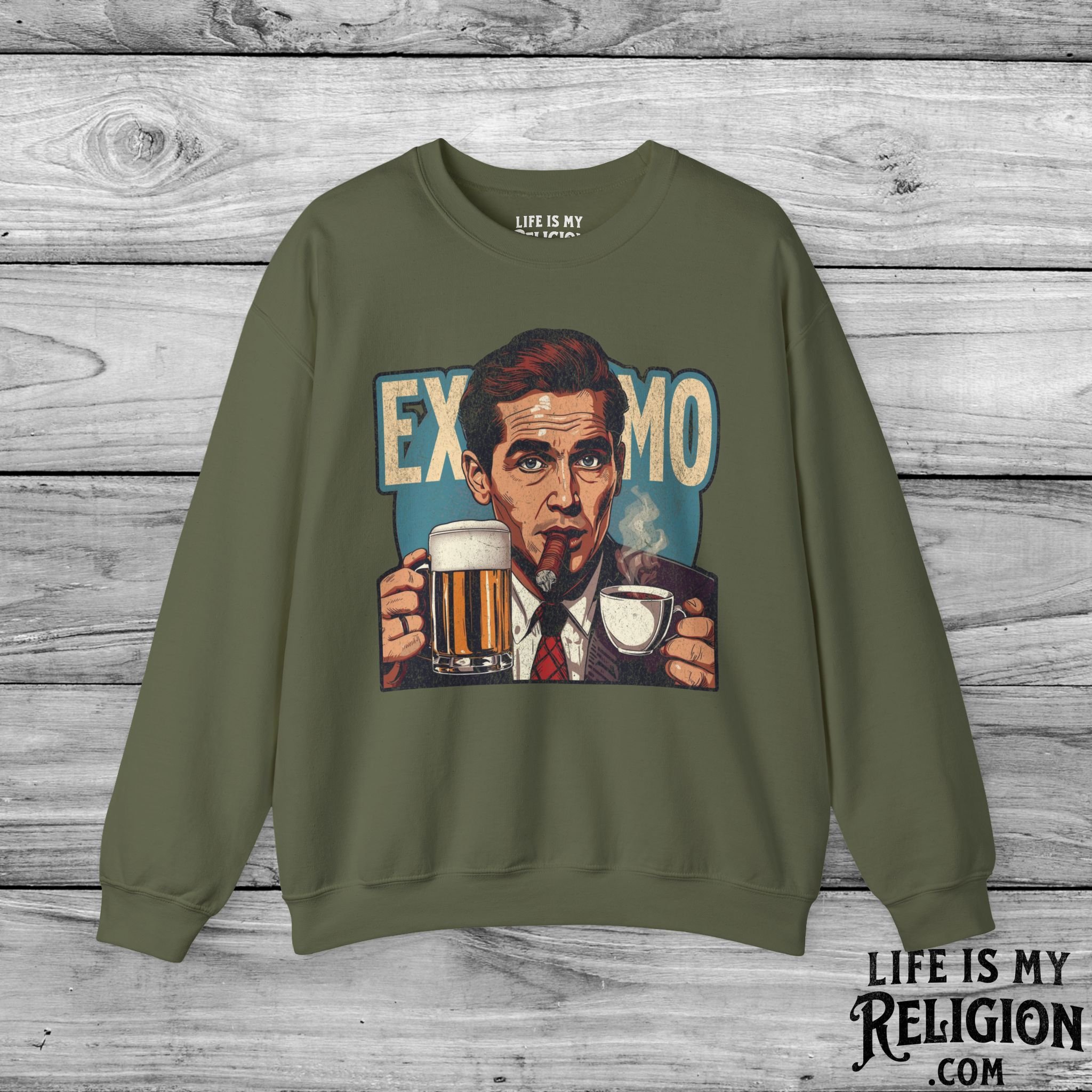 Ex-Mo Man Enjoying One of Each - Crewneck Sweatshirt