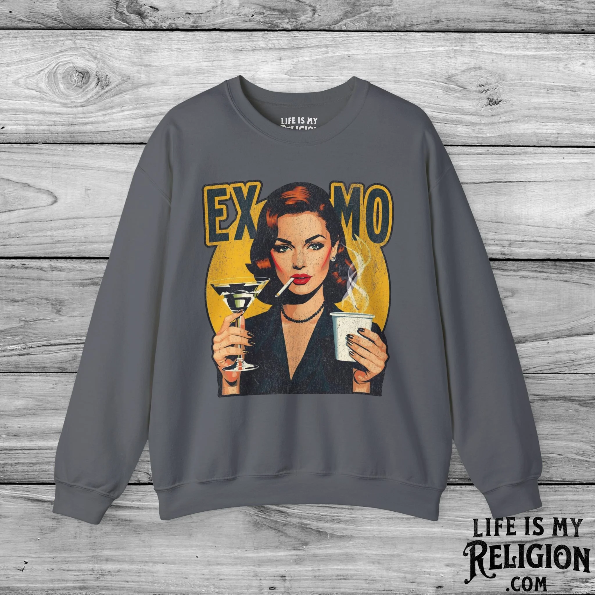 Ex-Mo Woman Enjoying One of Each (Portrait Design) - Crewneck Sweatshirt
