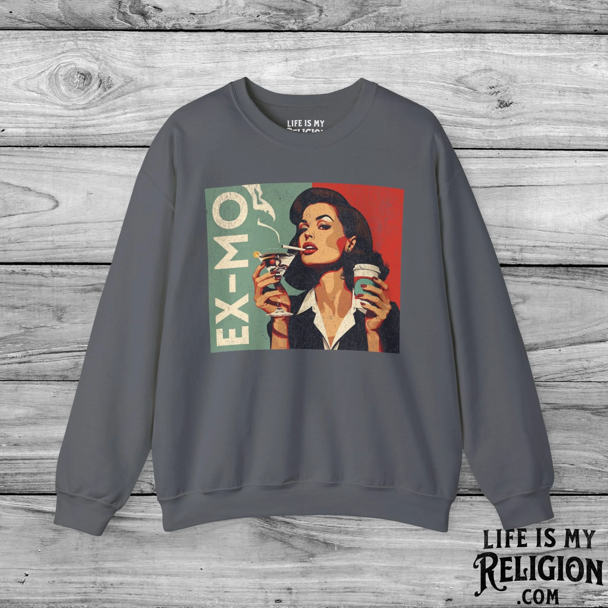 Ex-Mo Woman Enjoying One of Each (Landscape Design) - Crewneck Sweatshirt