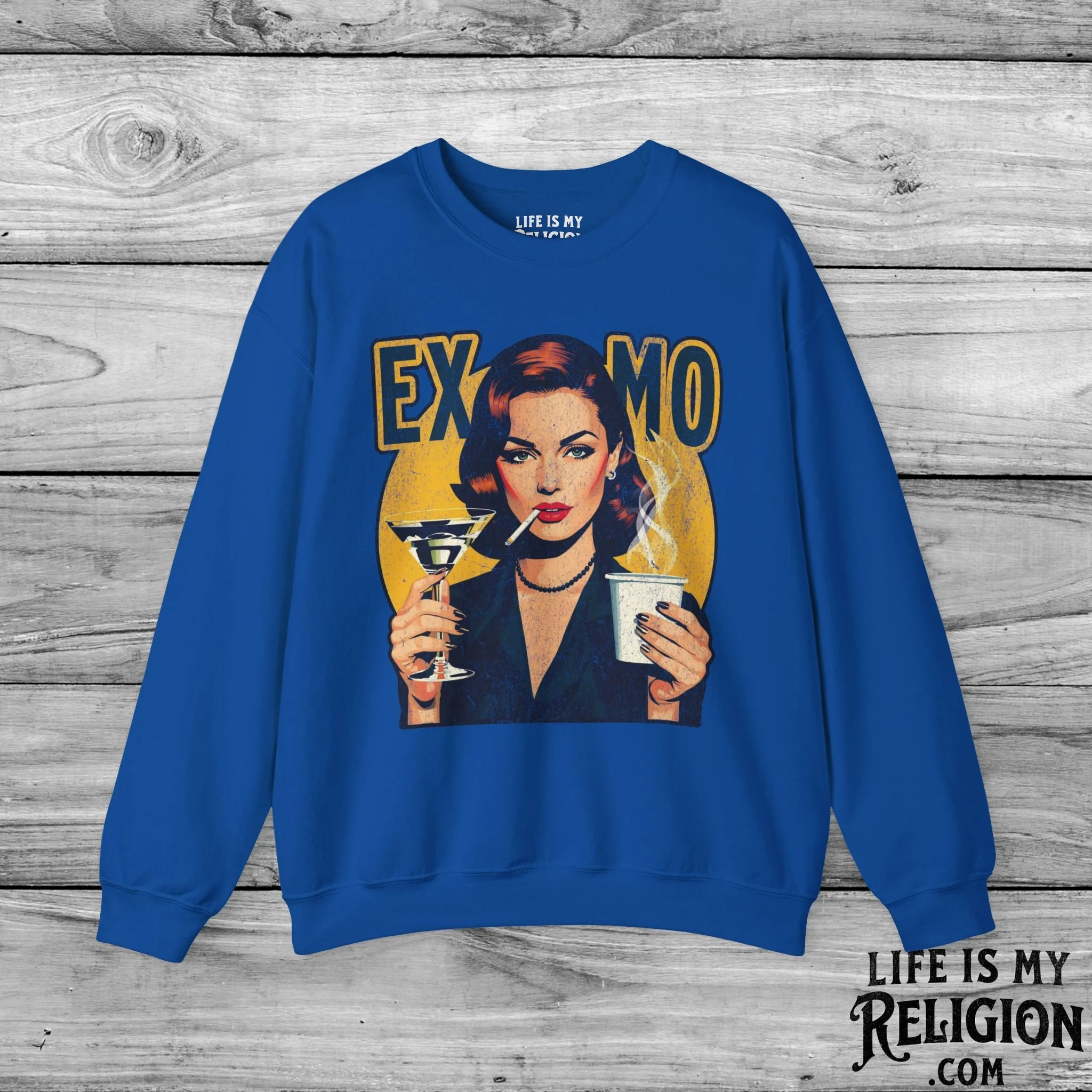 Ex-Mo Woman Enjoying One of Each (Portrait Design) - Crewneck Sweatshirt