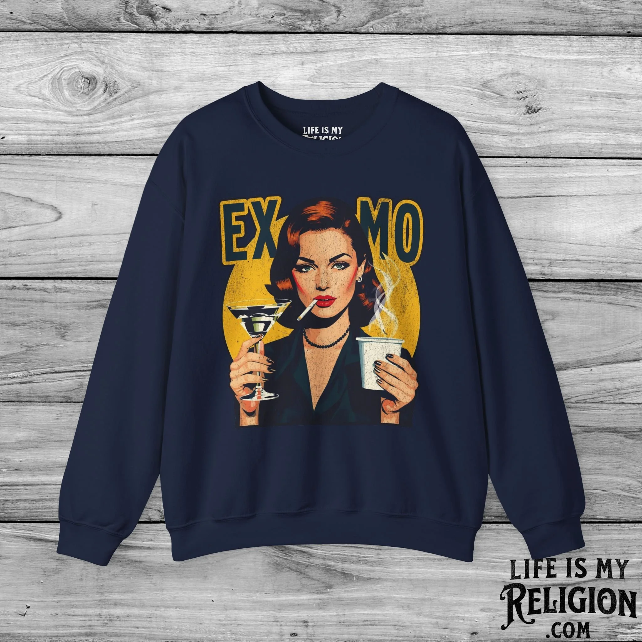 Ex-Mo Woman Enjoying One of Each (Portrait Design) - Crewneck Sweatshirt