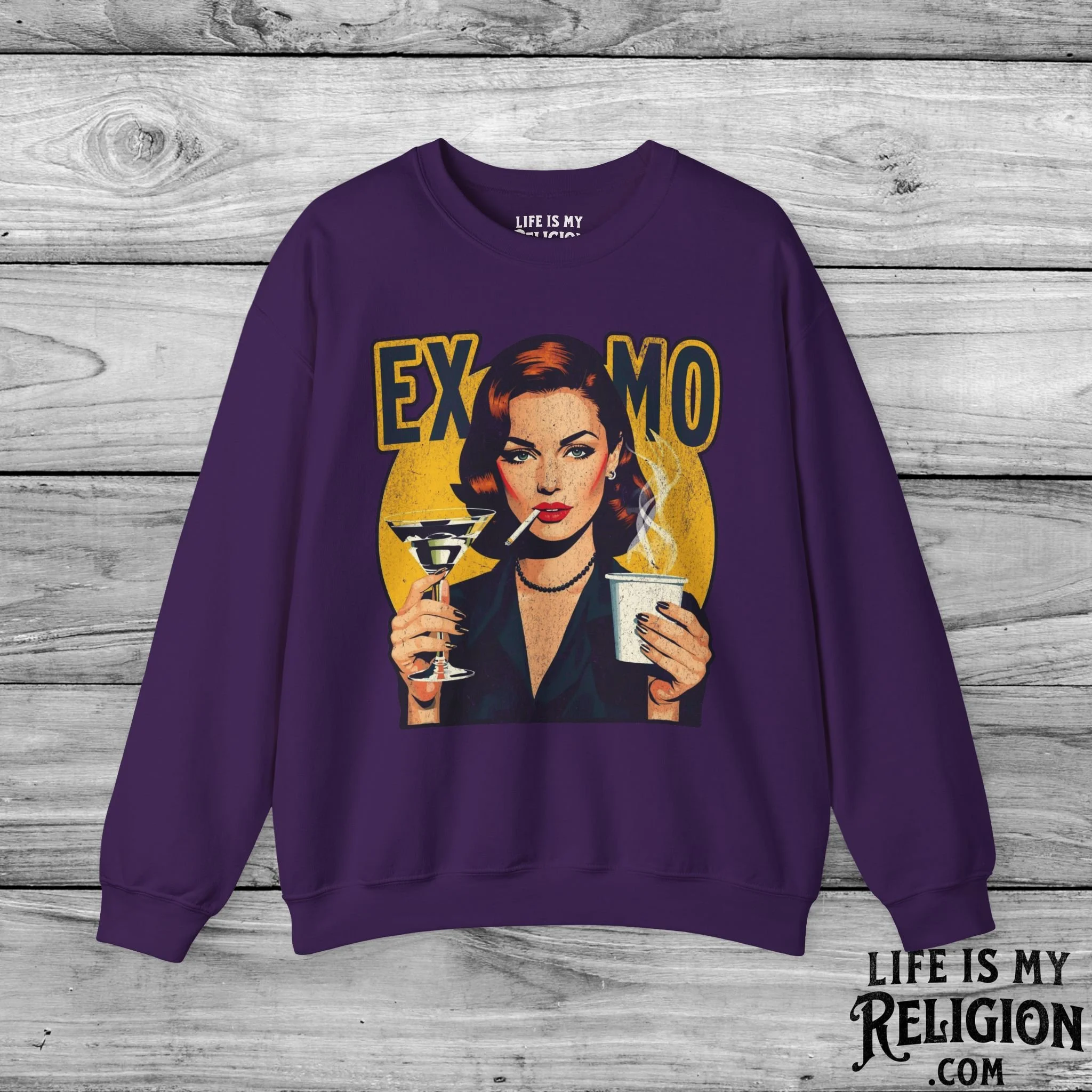 Ex-Mo Woman Enjoying One of Each (Portrait Design) - Crewneck Sweatshirt