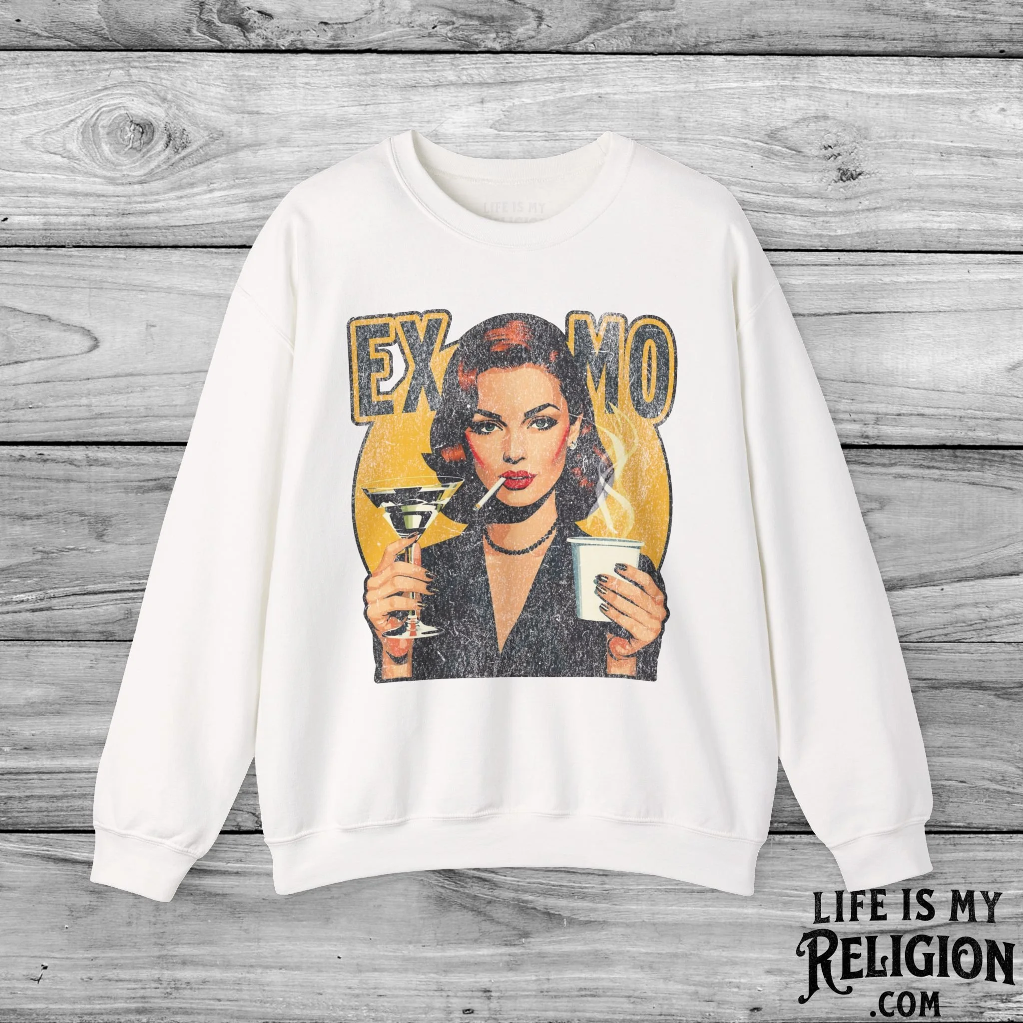 Ex-Mo Woman Enjoying One of Each (Portrait Design) - Crewneck Sweatshirt