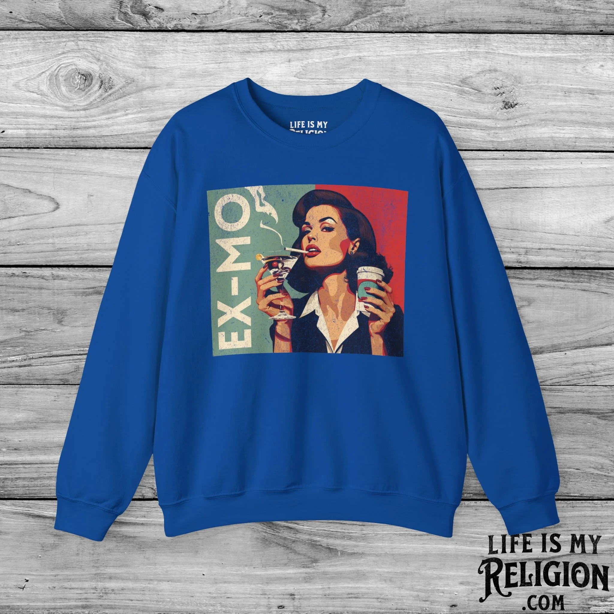 Ex-Mo Woman Enjoying One of Each (Landscape Design) - Crewneck Sweatshirt