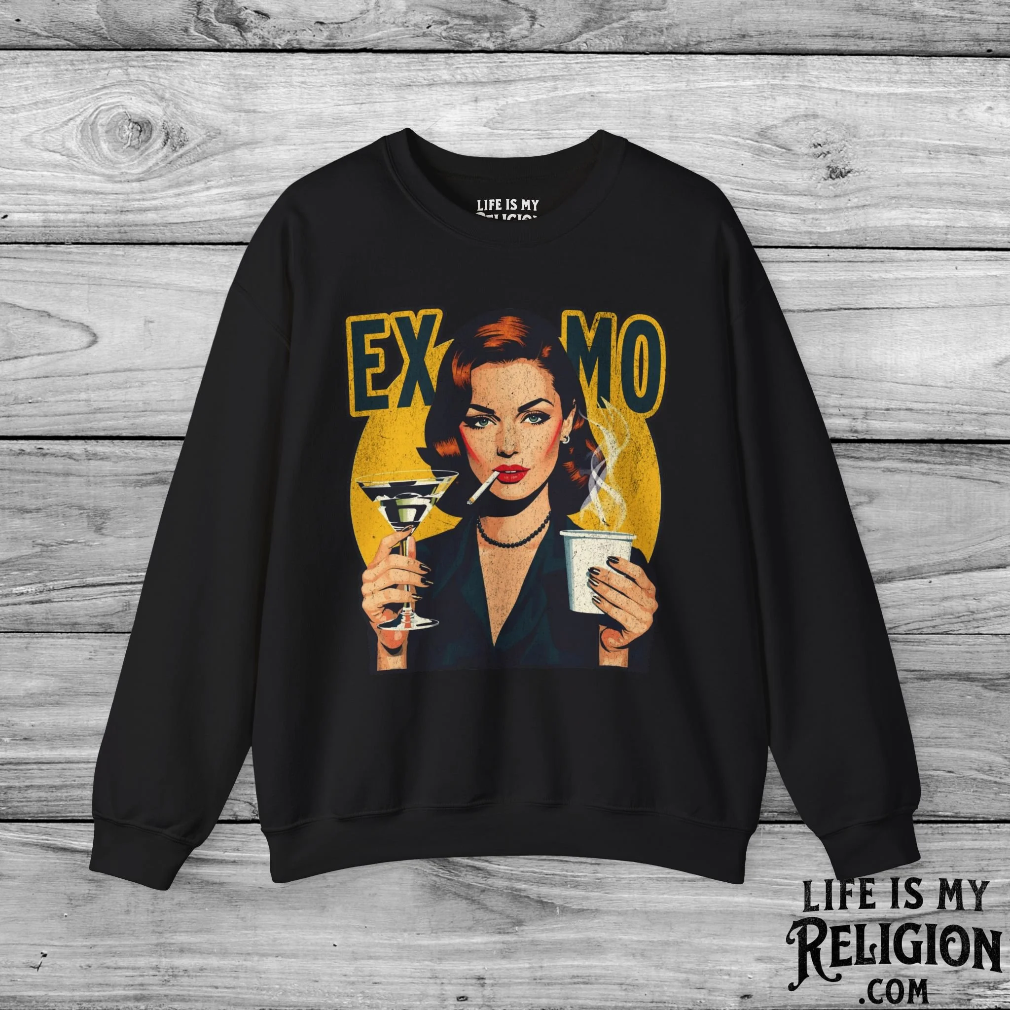 Ex-Mo Woman Enjoying One of Each (Portrait Design) - Crewneck Sweatshirt