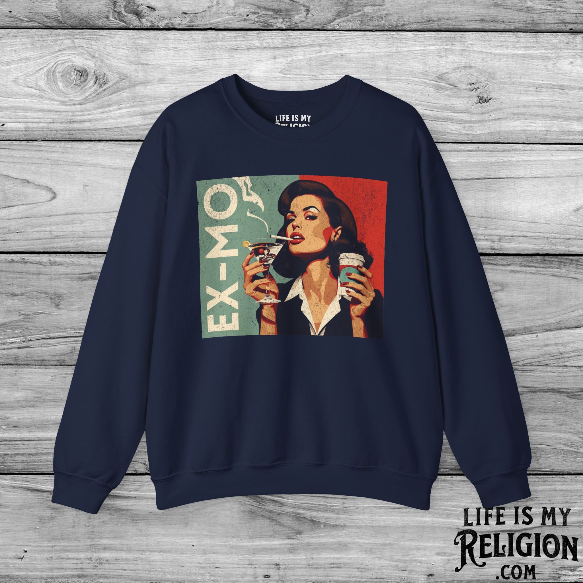 Ex-Mo Woman Enjoying One of Each (Landscape Design) - Crewneck Sweatshirt