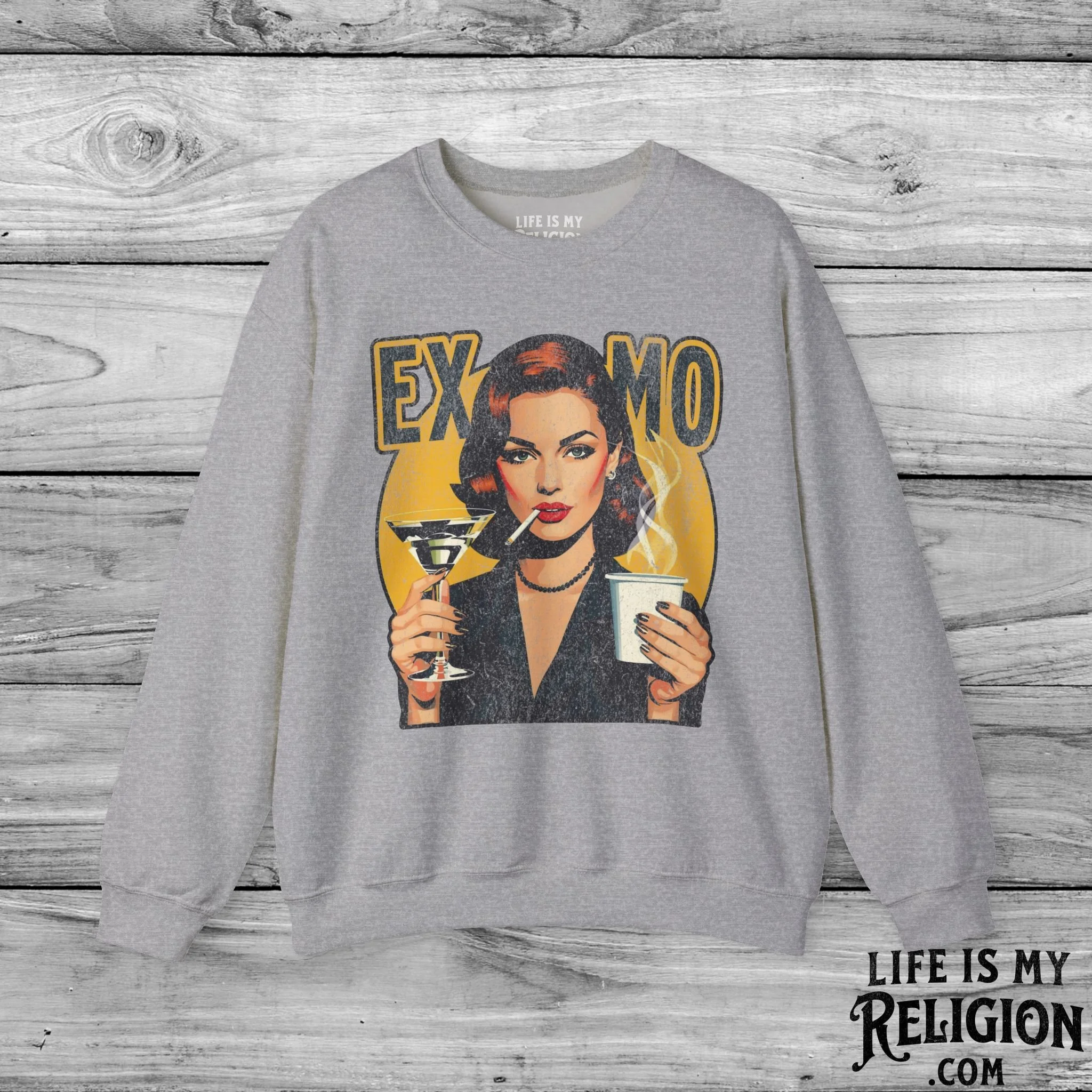 Ex-Mo Woman Enjoying One of Each (Portrait Design) - Crewneck Sweatshirt