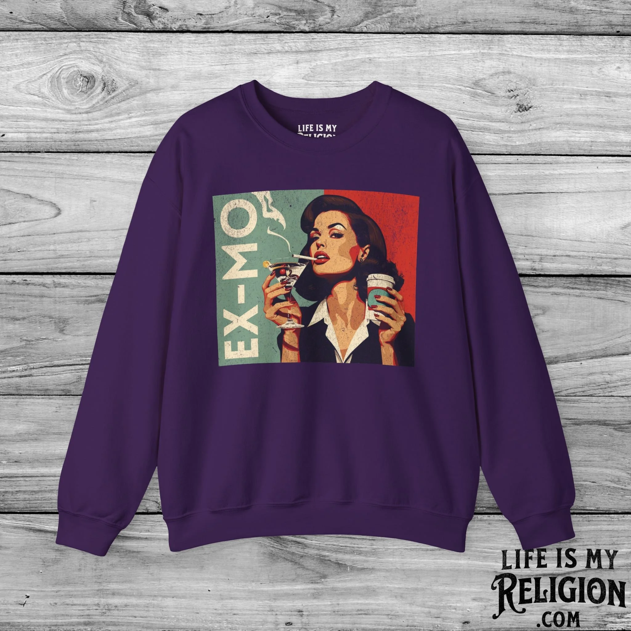 Ex-Mo Woman Enjoying One of Each (Landscape Design) - Crewneck Sweatshirt