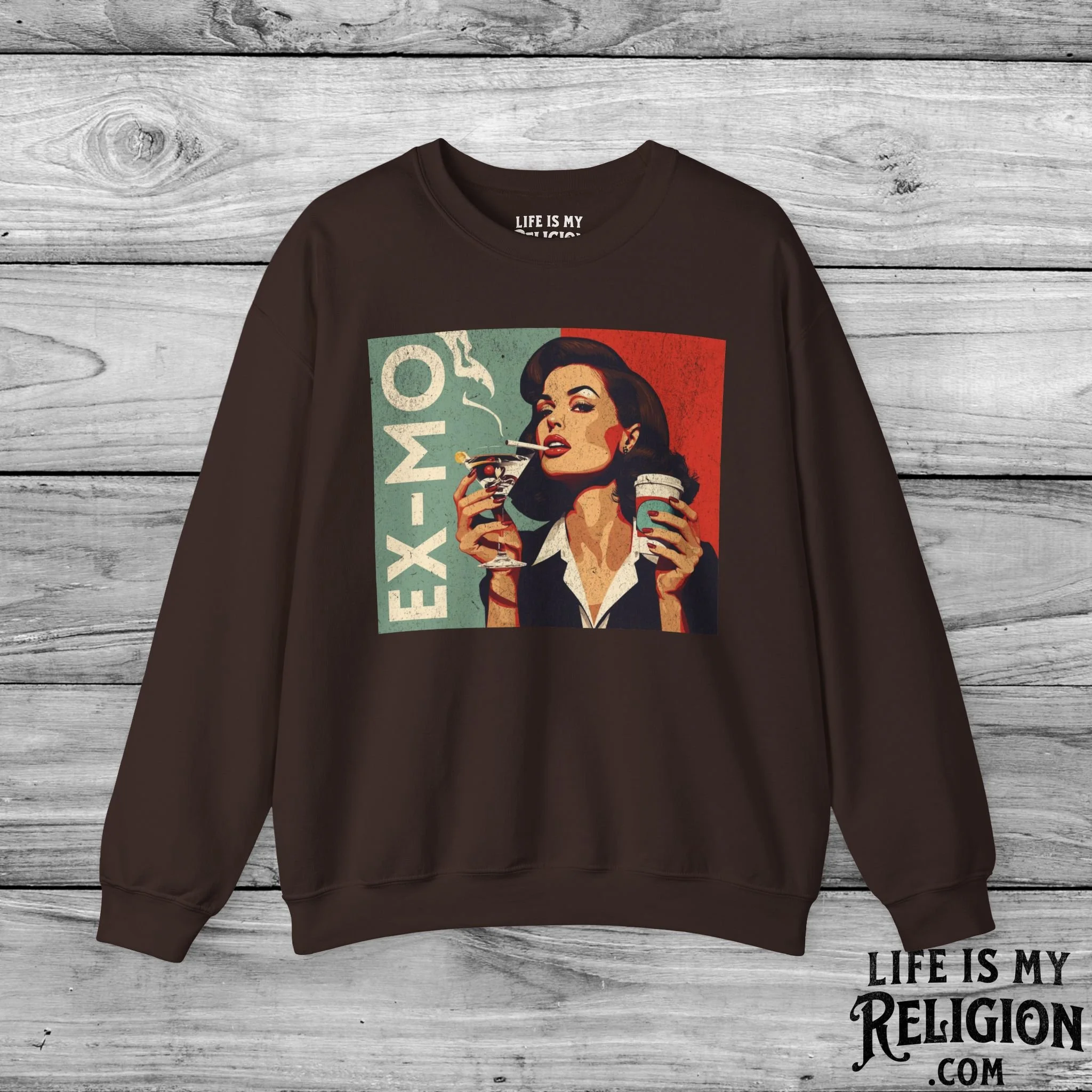 Ex-Mo Woman Enjoying One of Each (Landscape Design) - Crewneck Sweatshirt