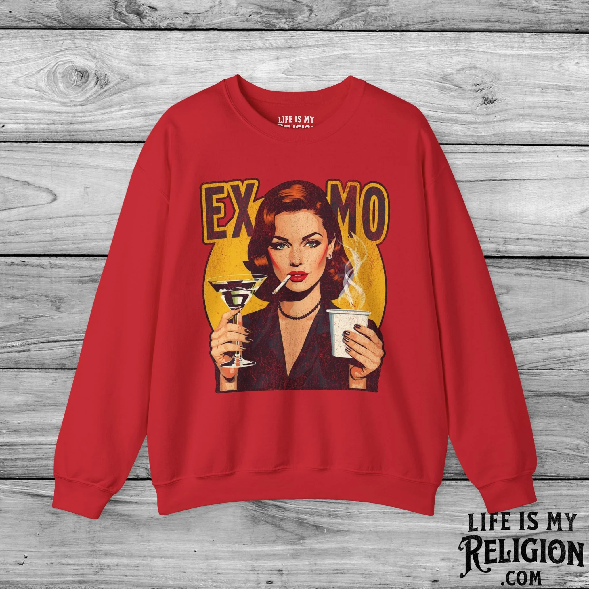 Ex-Mo Woman Enjoying One of Each (Portrait Design) - Crewneck Sweatshirt