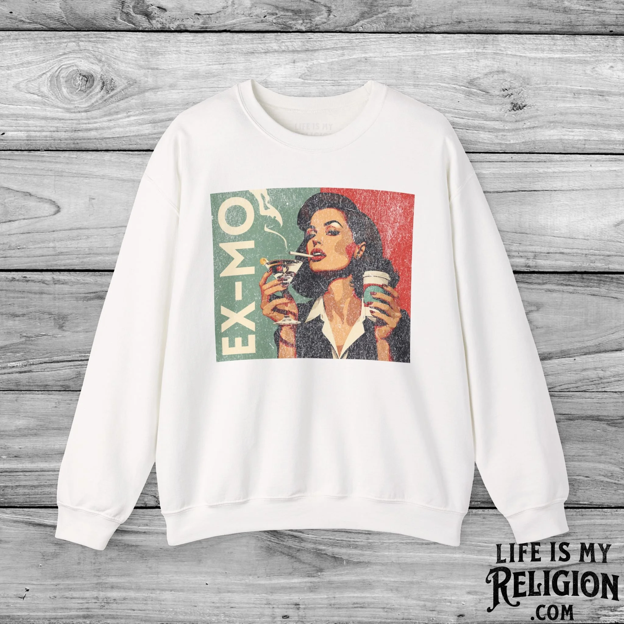 Ex-Mo Woman Enjoying One of Each (Landscape Design) - Crewneck Sweatshirt