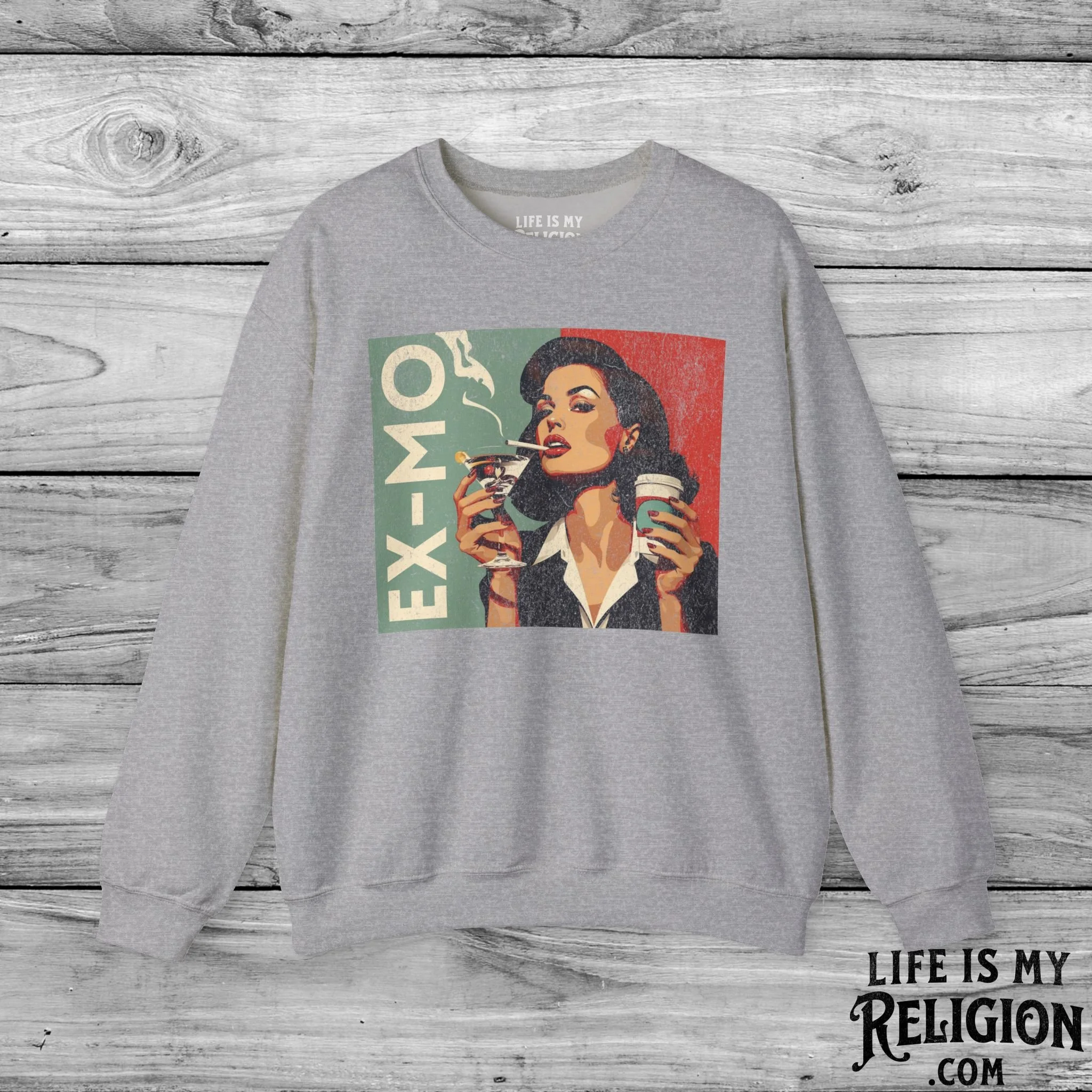 Ex-Mo Woman Enjoying One of Each (Landscape Design) - Crewneck Sweatshirt