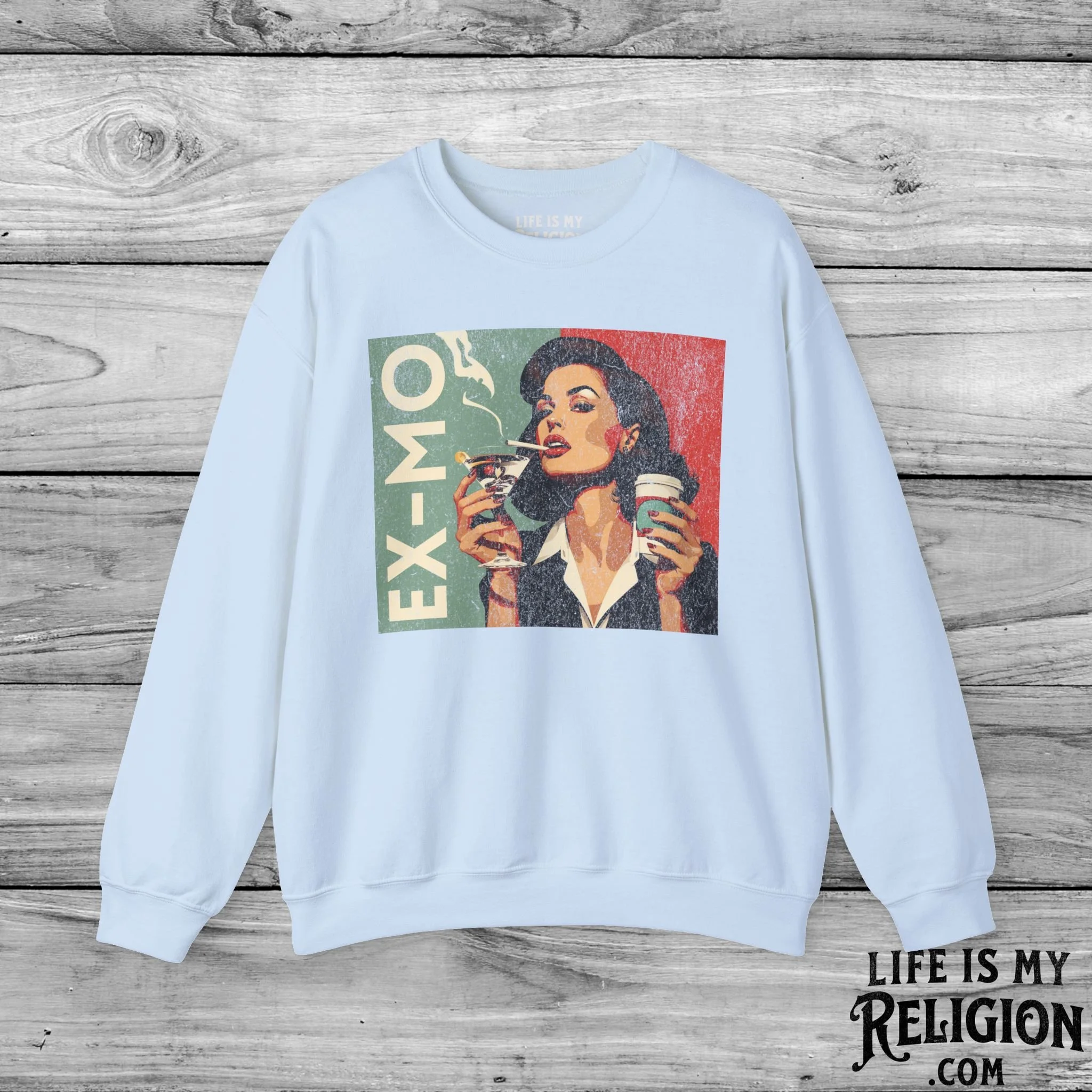 Ex-Mo Woman Enjoying One of Each (Landscape Design) - Crewneck Sweatshirt