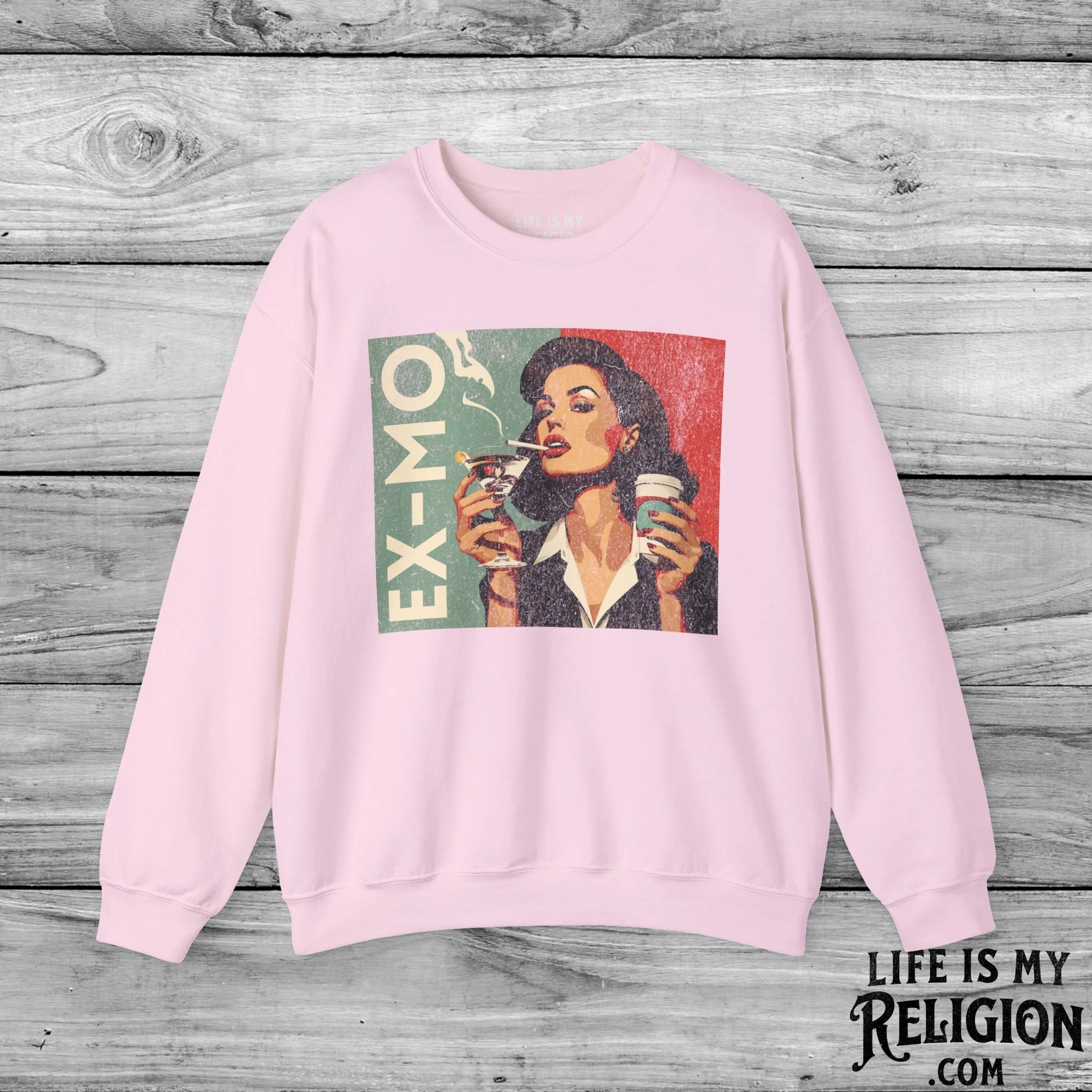 Ex-Mo Woman Enjoying One of Each (Landscape Design) - Crewneck Sweatshirt