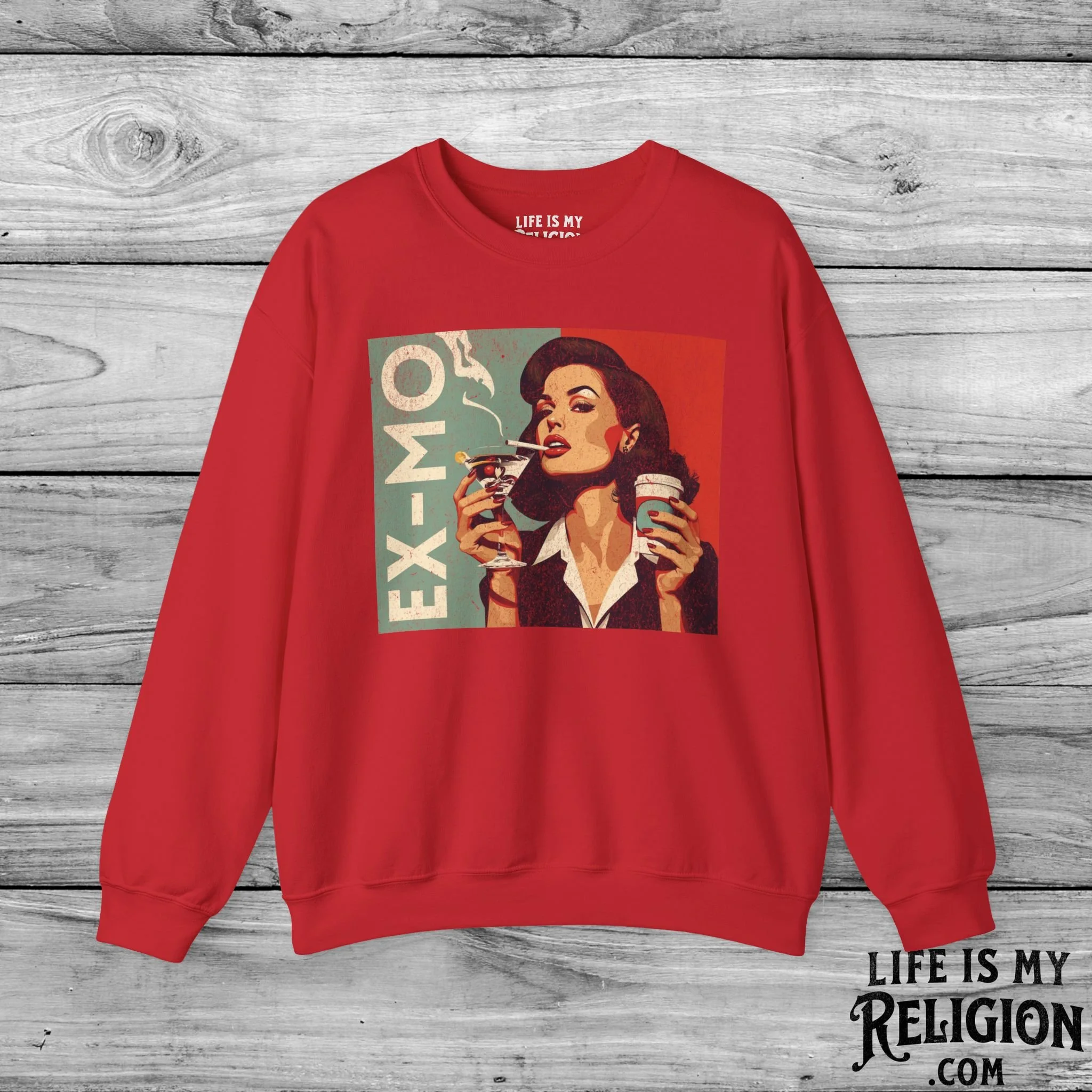 Ex-Mo Woman Enjoying One of Each (Landscape Design) - Crewneck Sweatshirt