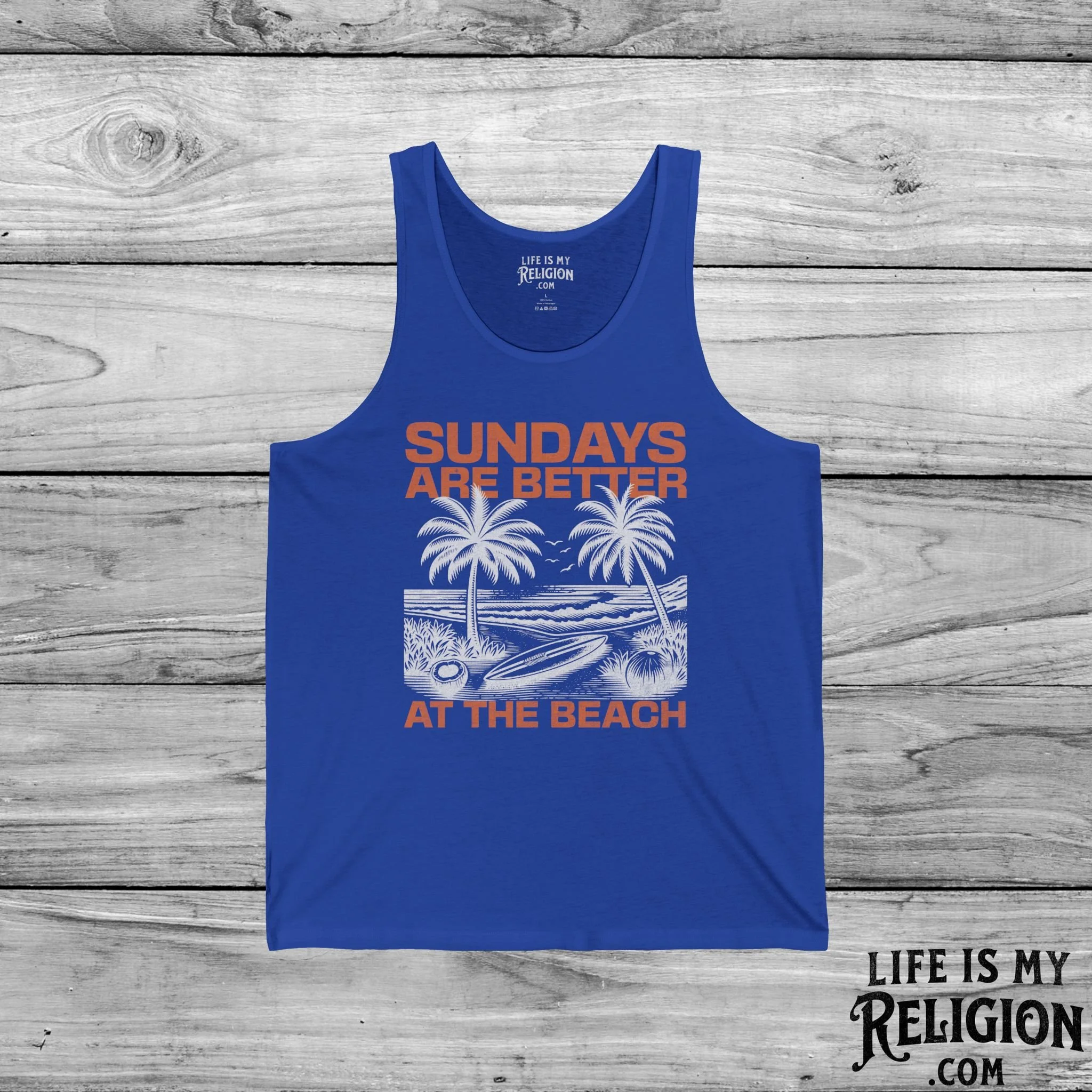 Sundays Are Better at the Beach - Unisex Jersey Tank