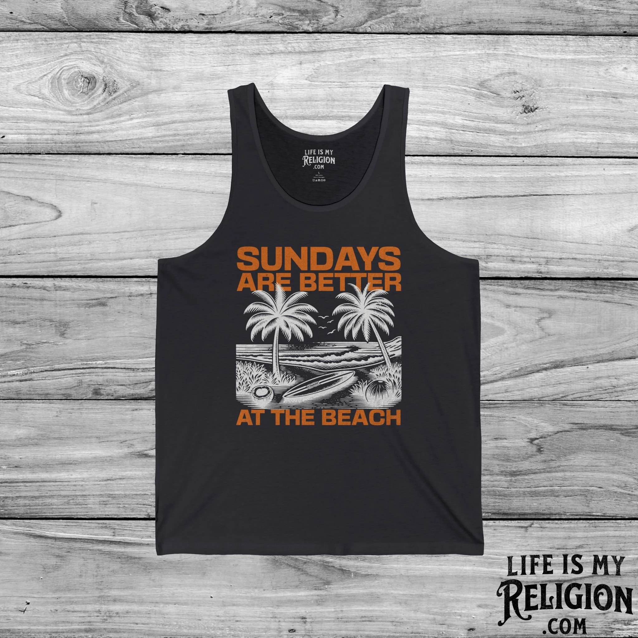 Sundays Are Better at the Beach - Unisex Jersey Tank