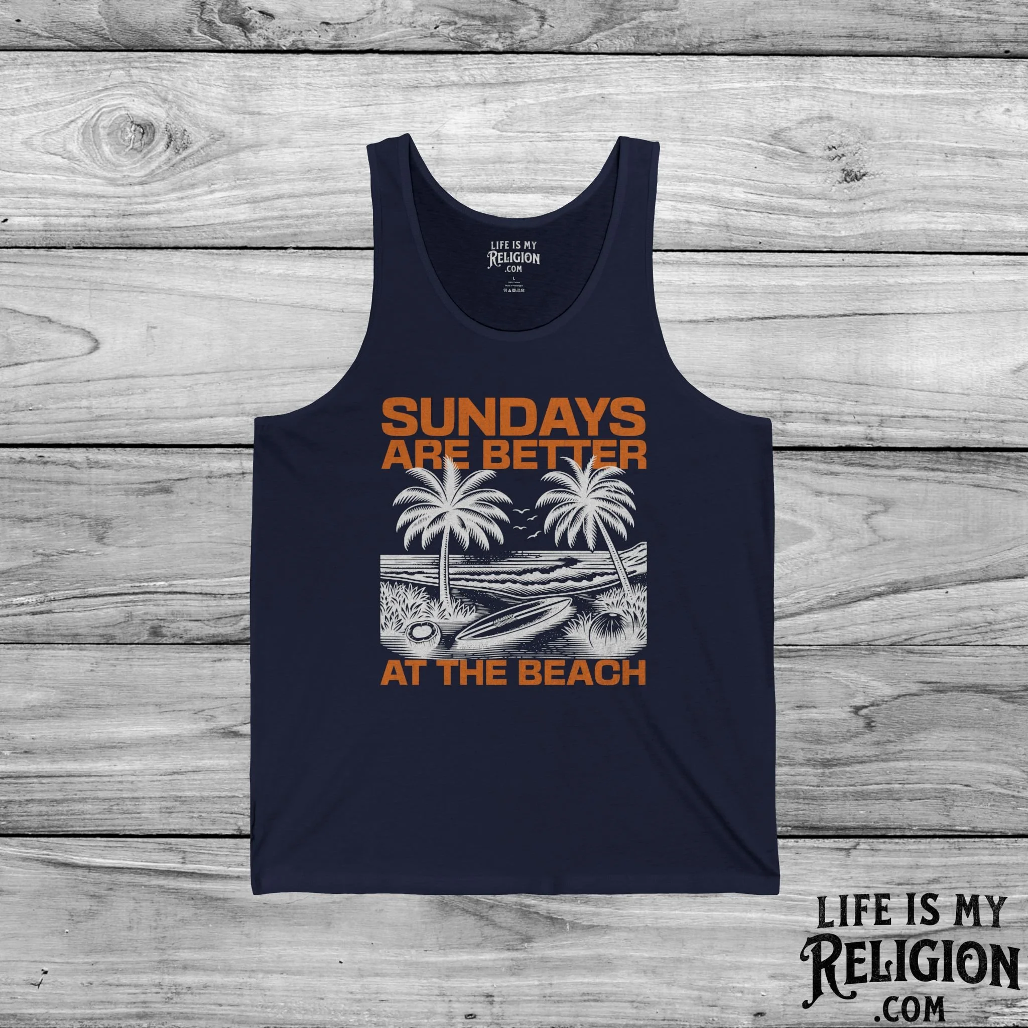 Sundays Are Better at the Beach - Unisex Jersey Tank