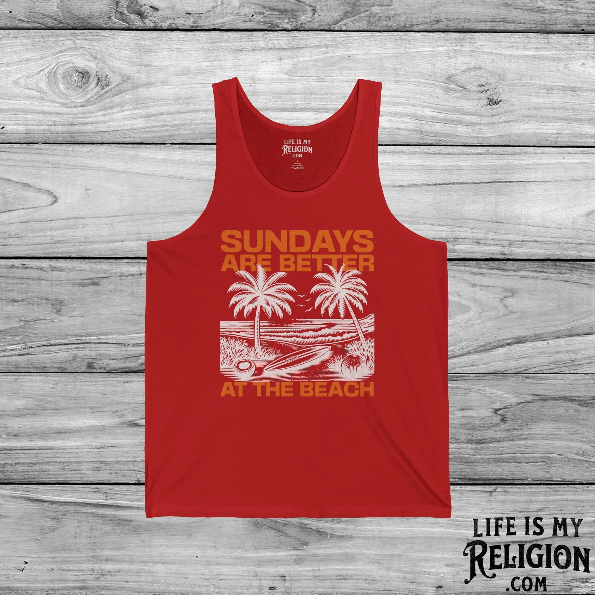 Sundays Are Better at the Beach - Unisex Jersey Tank