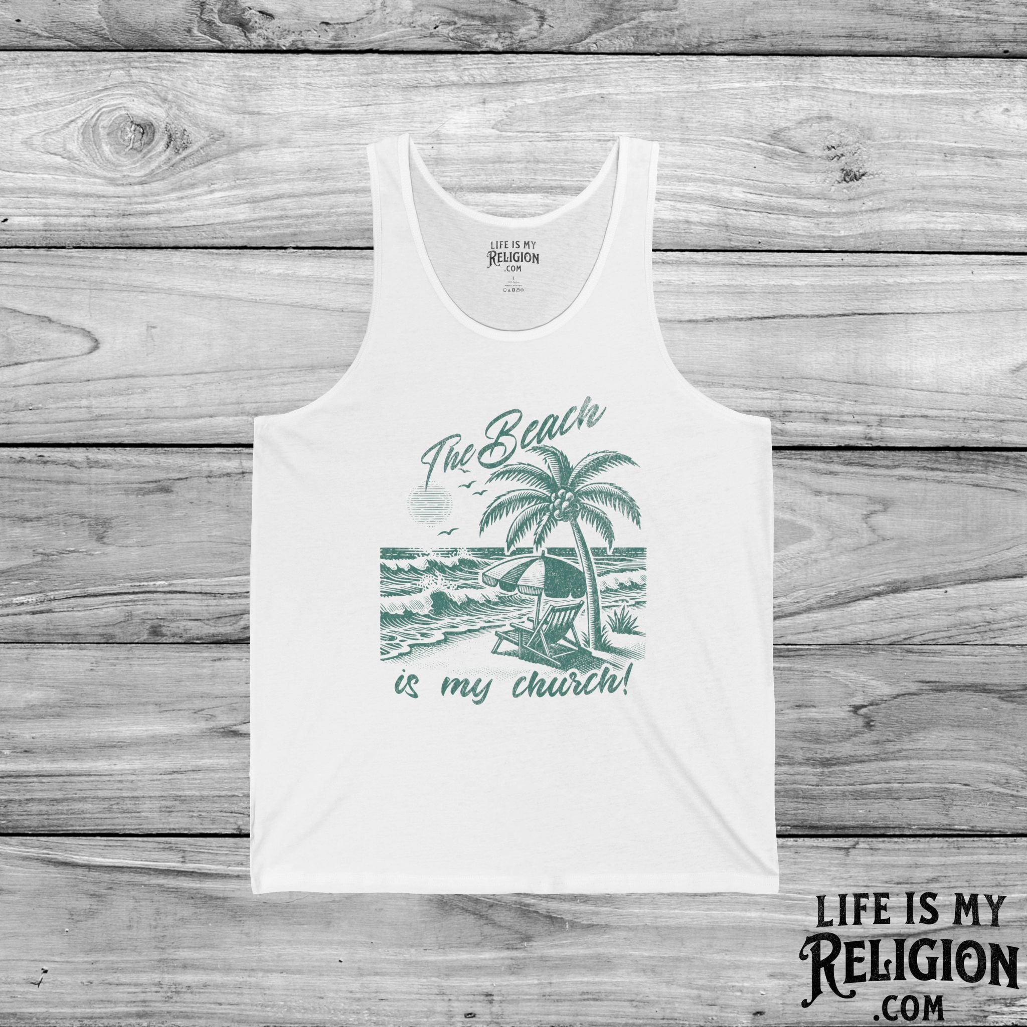 The Beach Is My Church - Unisex Jersey Tank