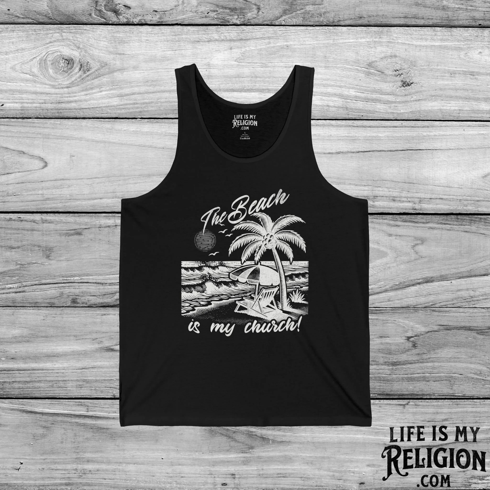 The Beach Is My Church - Unisex Jersey Tank