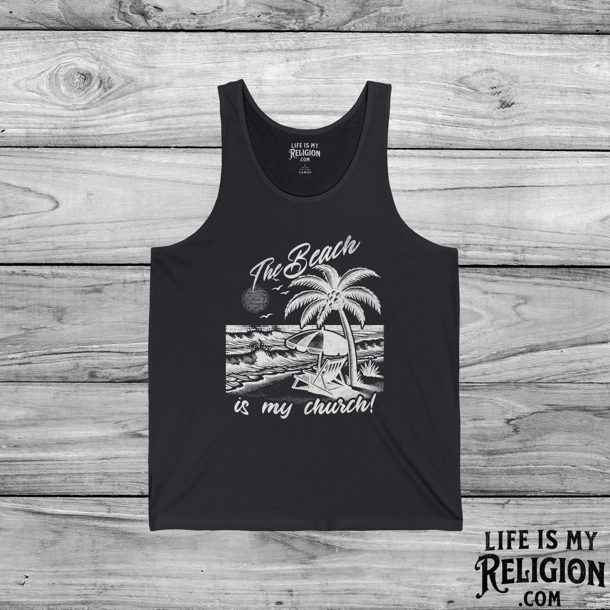 The Beach Is My Church - Unisex Jersey Tank
